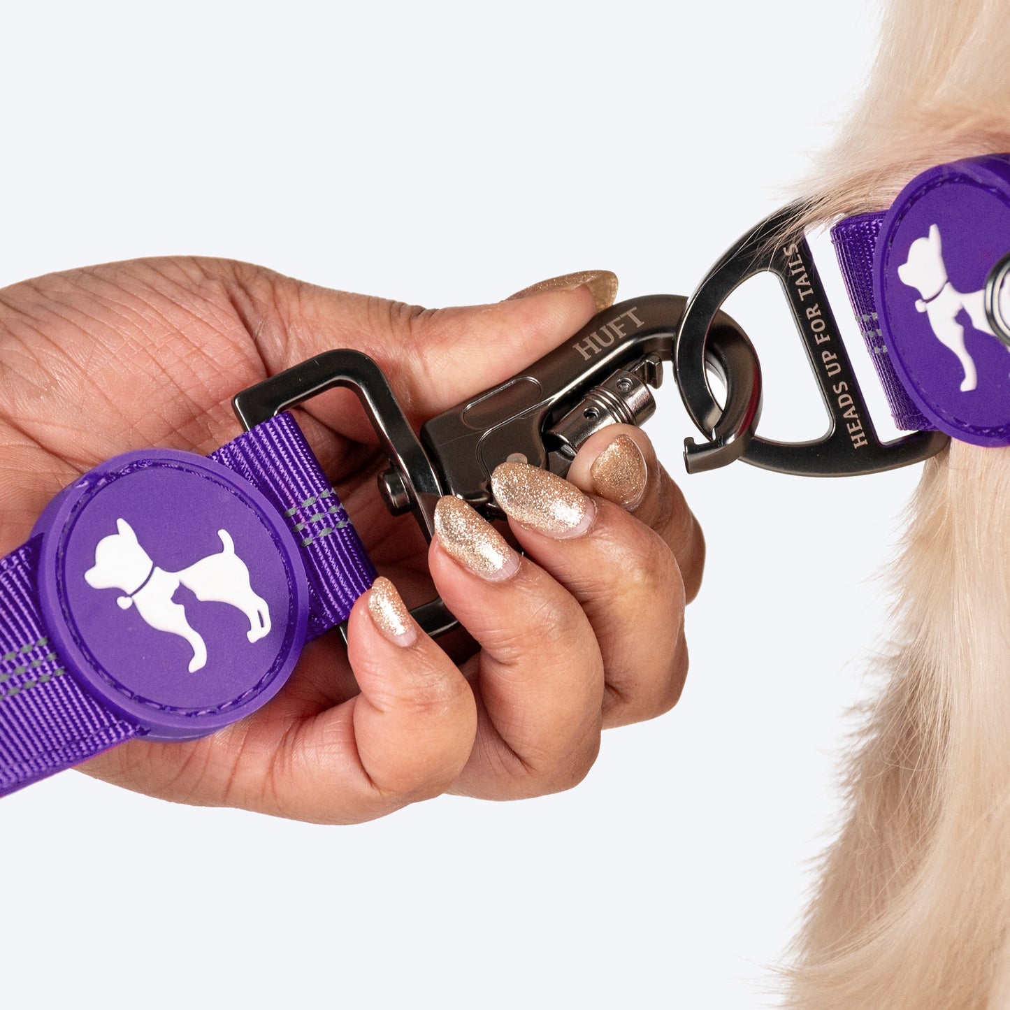 HUFT Comfort Plus Leash For Dog - Purple - Heads Up For Tails