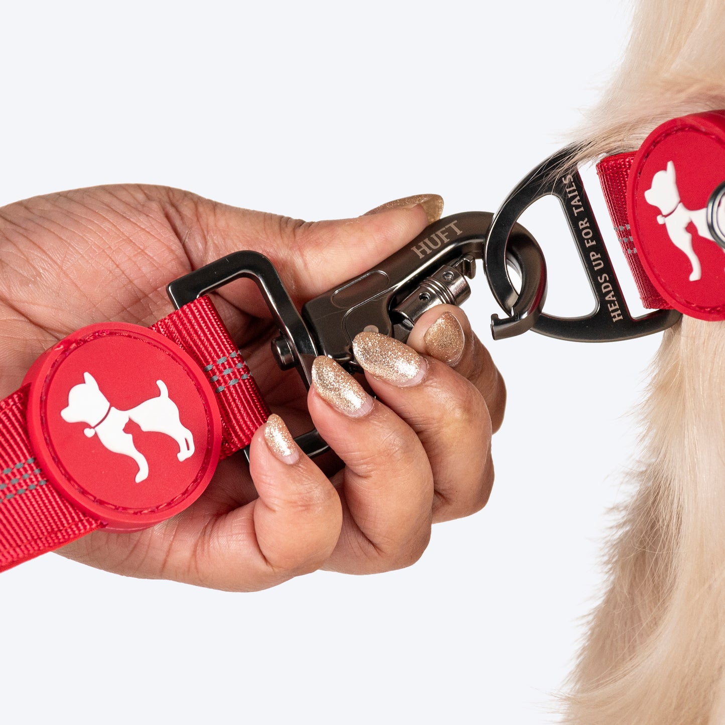 HUFT Comfort Plus Leash For Dog - Red - Heads Up For Tails