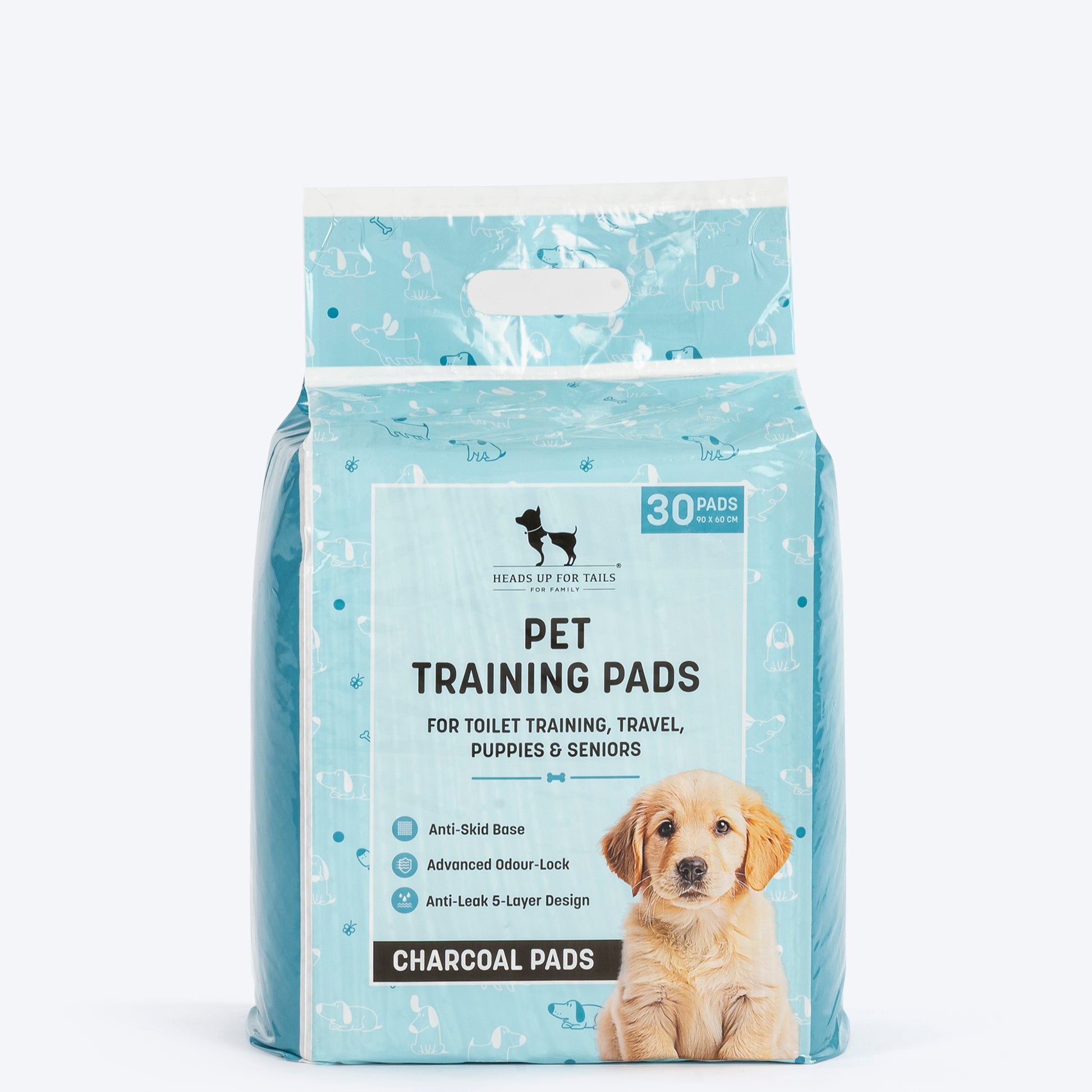 HUFT Charcoal Pet Training Pads - 90 x 60 cm - Heads Up For Tails