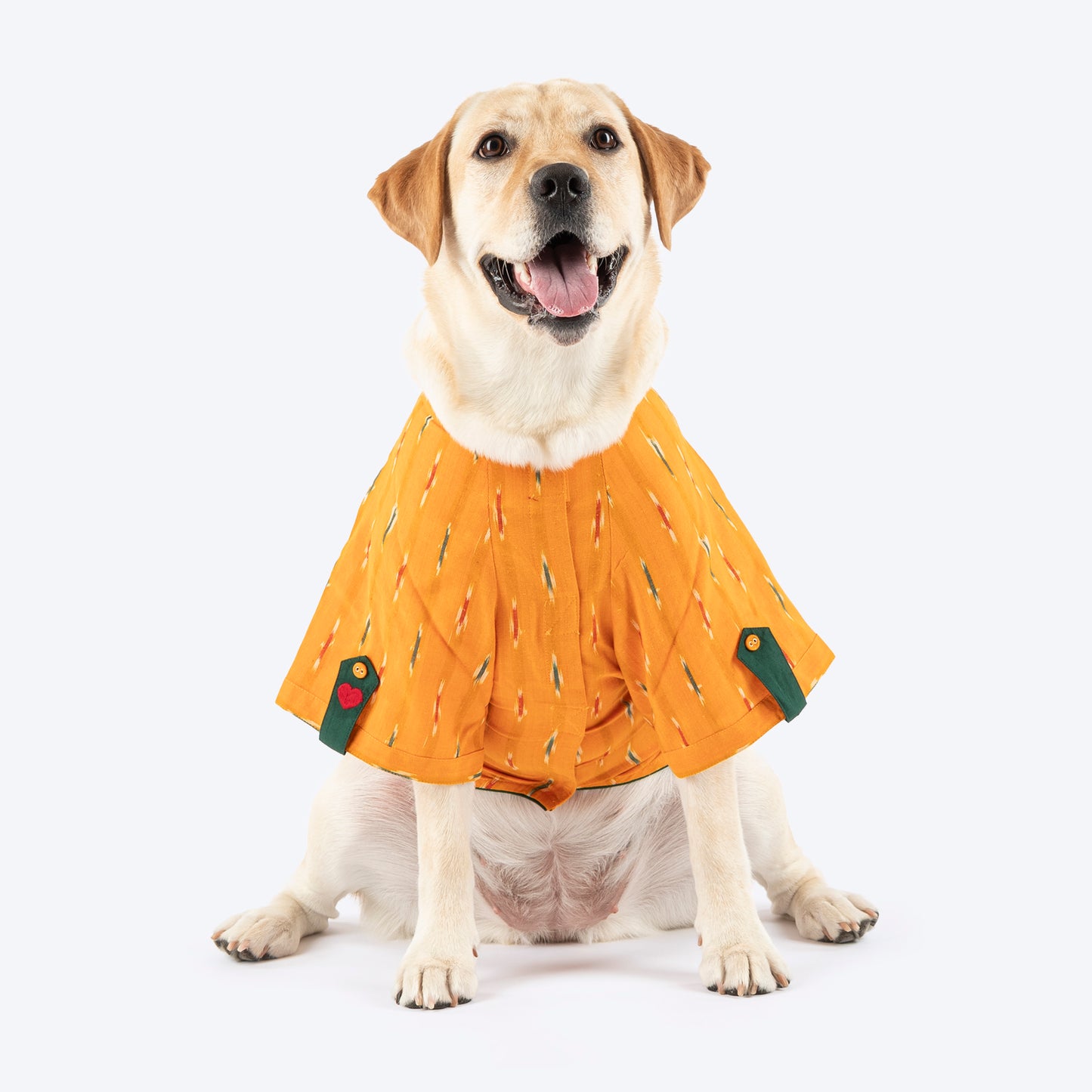 HUFT EthniPaw Ikat Kurta For Dog - Mustard - Heads Up For Tails
