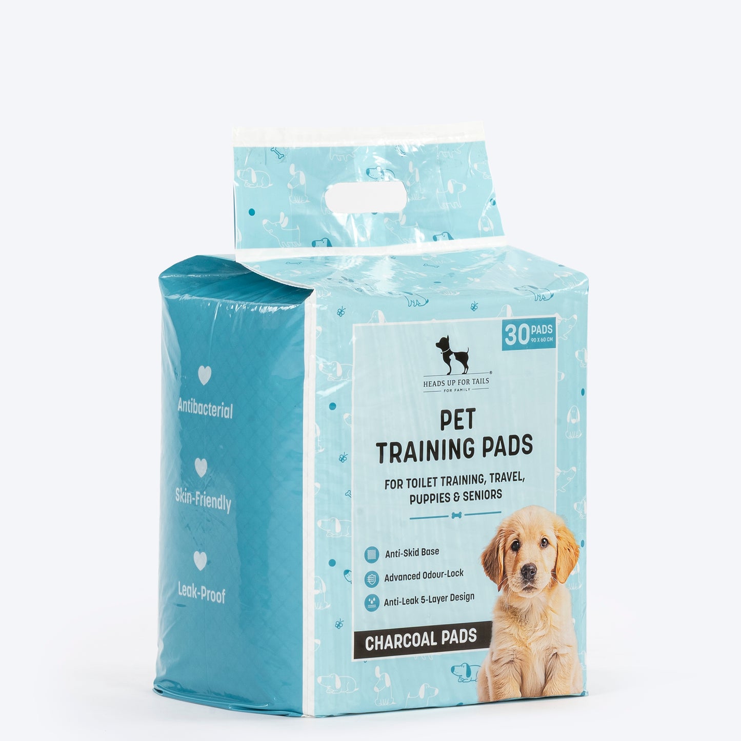 HUFT Charcoal Pet Training Pads - 90 x 60 cm - Heads Up For Tails