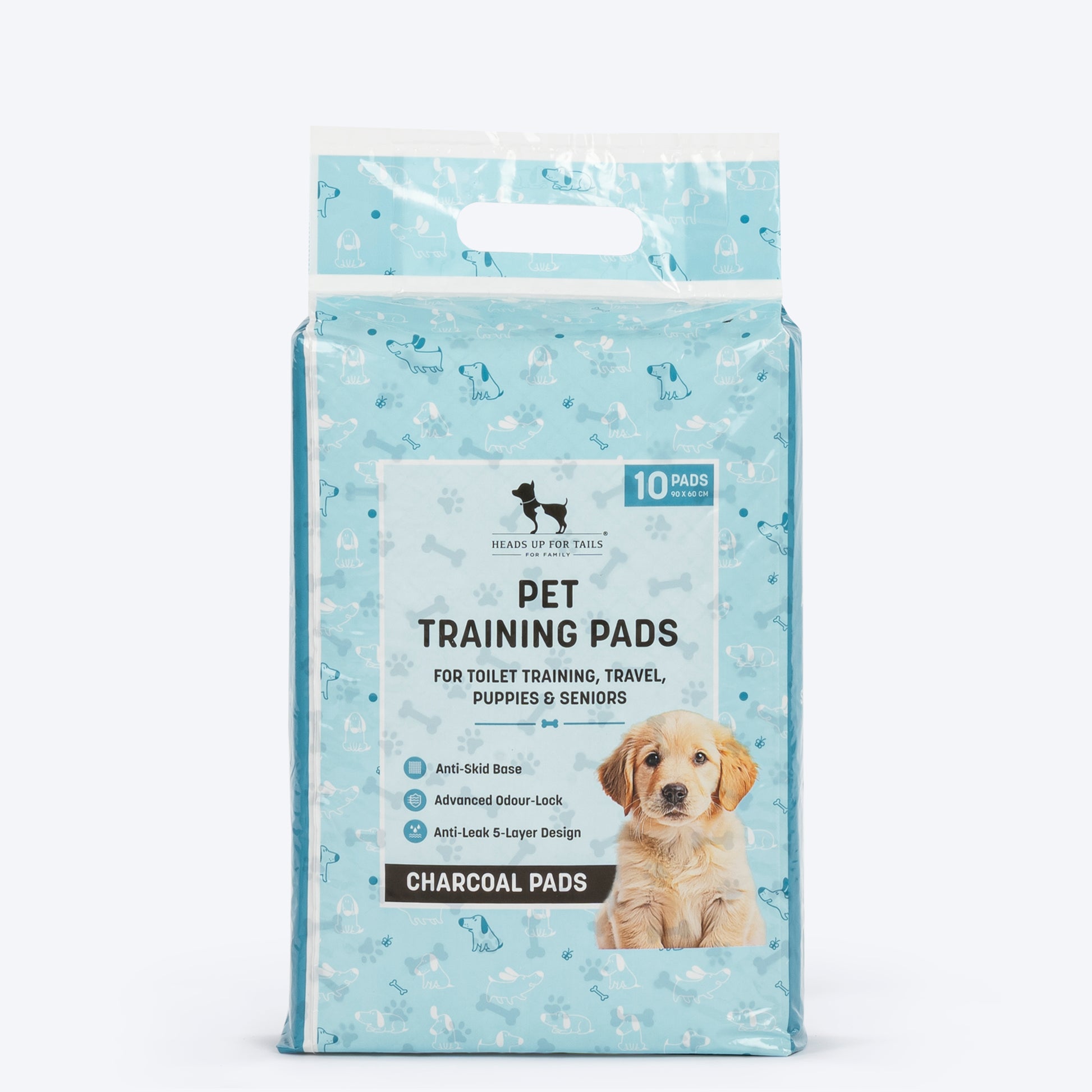 HUFT Charcoal Pet Training Pads - 90 x 60 cm - Heads Up For Tails