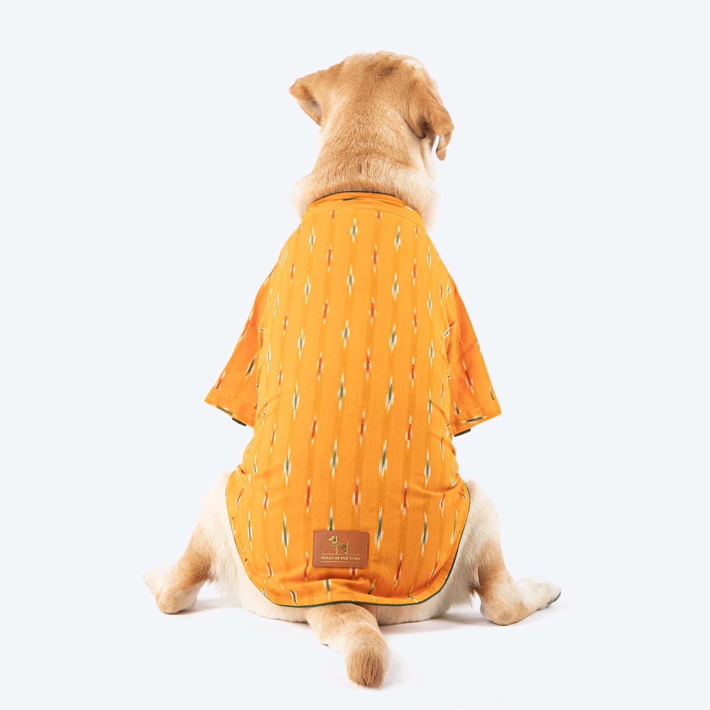 HUFT EthniPaw Ikat Kurta For Dog - Mustard - Heads Up For Tails