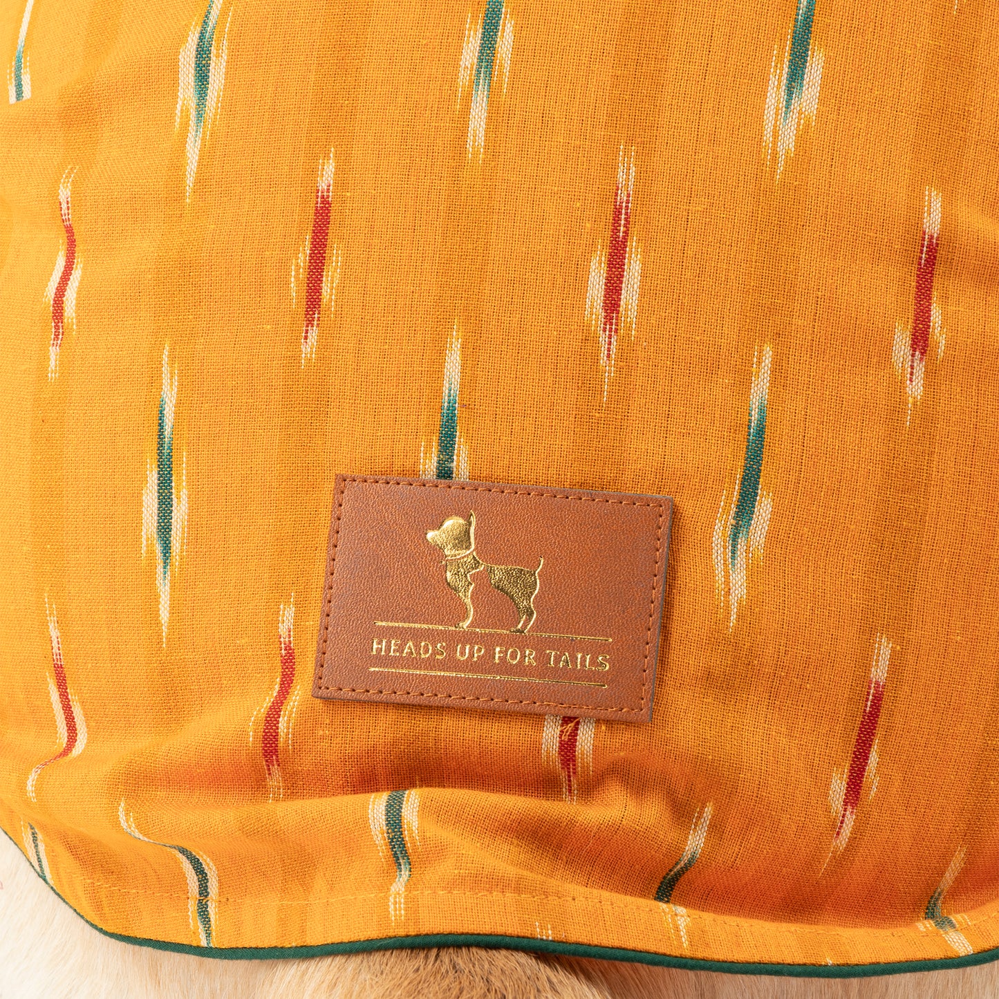 HUFT EthniPaw Ikat Kurta For Dog - Mustard - Heads Up For Tails