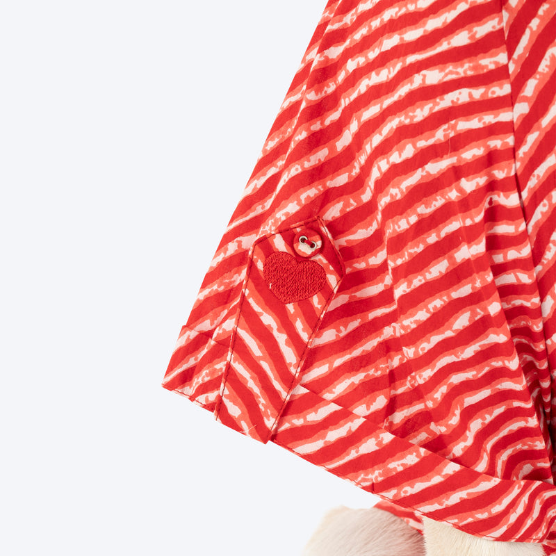 HUFT Pawdhani Leheriya Kurta For Dog - Red - Heads Up For Tails