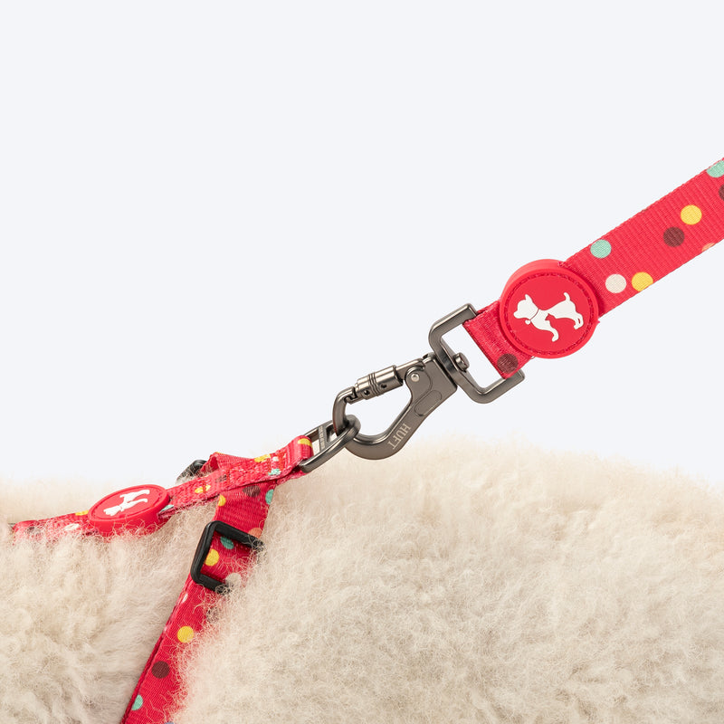 HUFT Polka Play Adjustable Harness For Dog - Red - Heads Up For Tails