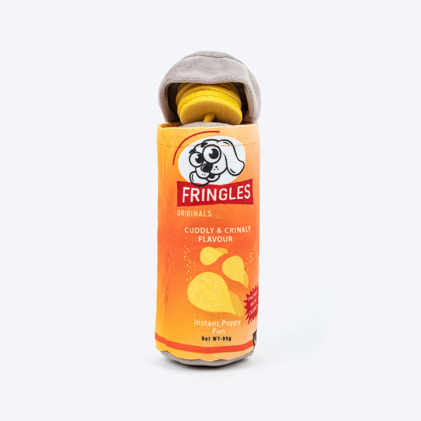 HUFT Fun Fringles Plush Toy For Dog - Orange - Heads Up For Tails