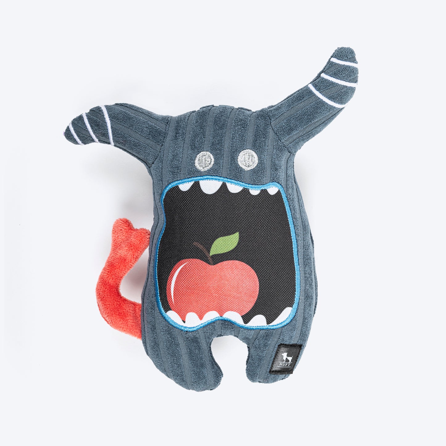 HUFT Chompzilla Squeaky Plush Toy For Dog - Dark Grey - Heads Up For Tails