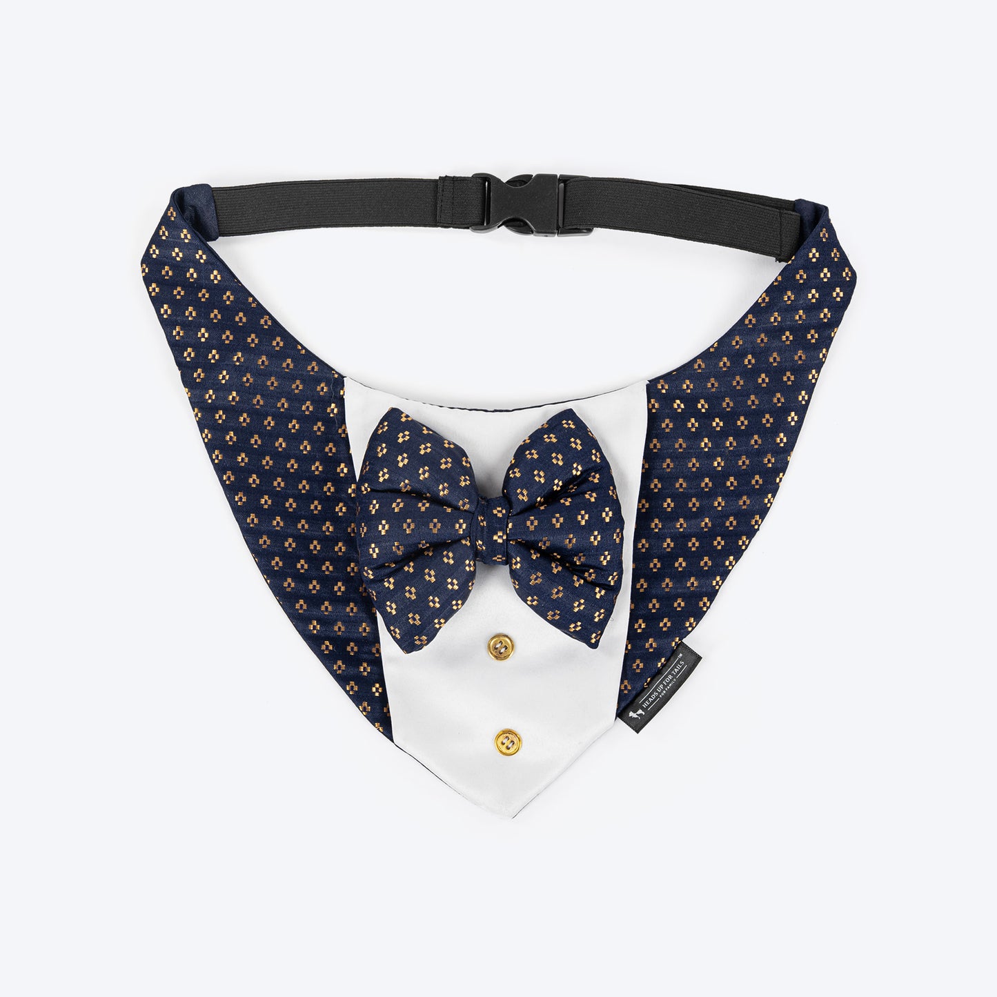 HUFT Shahi Paws Tuxedo Bandana For Dog - Blue - Heads Up For Tails