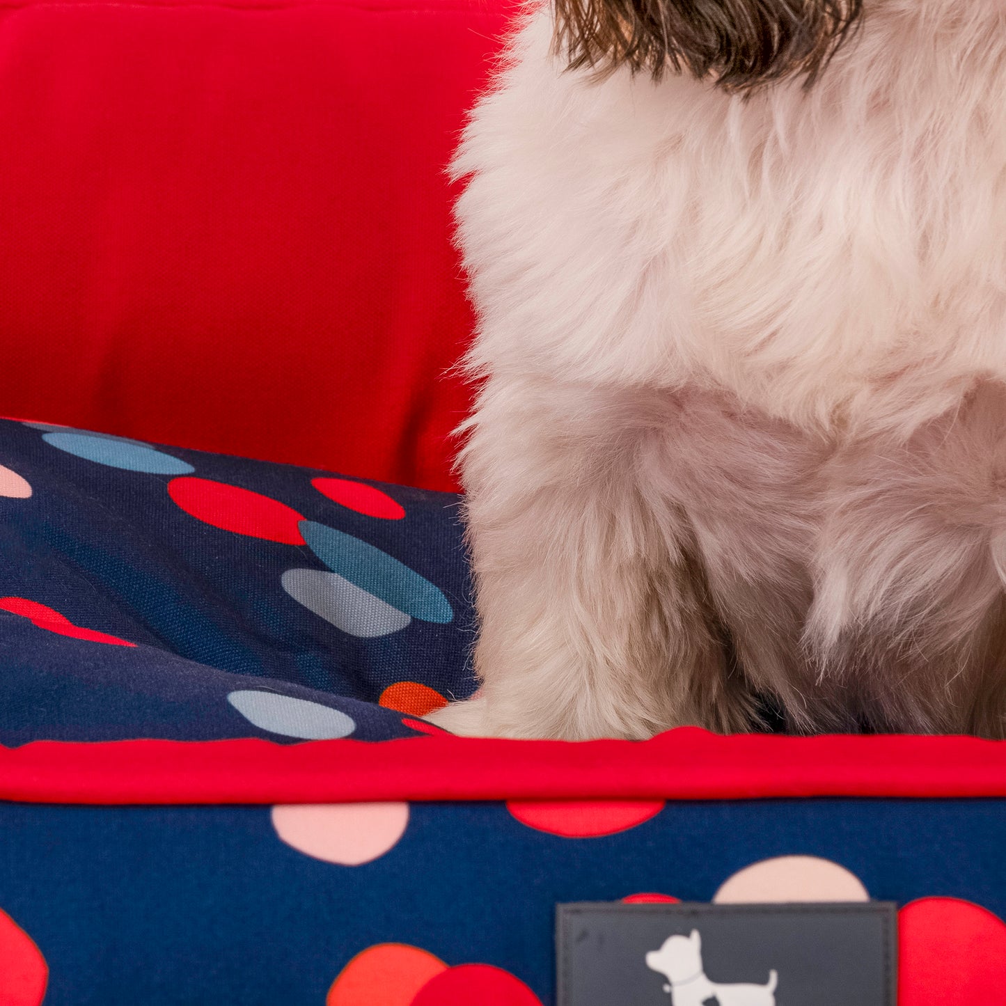 HUFT Colour Pop Personalised Lounger Bed For Dog - Navy Blue - Heads Up For Tails