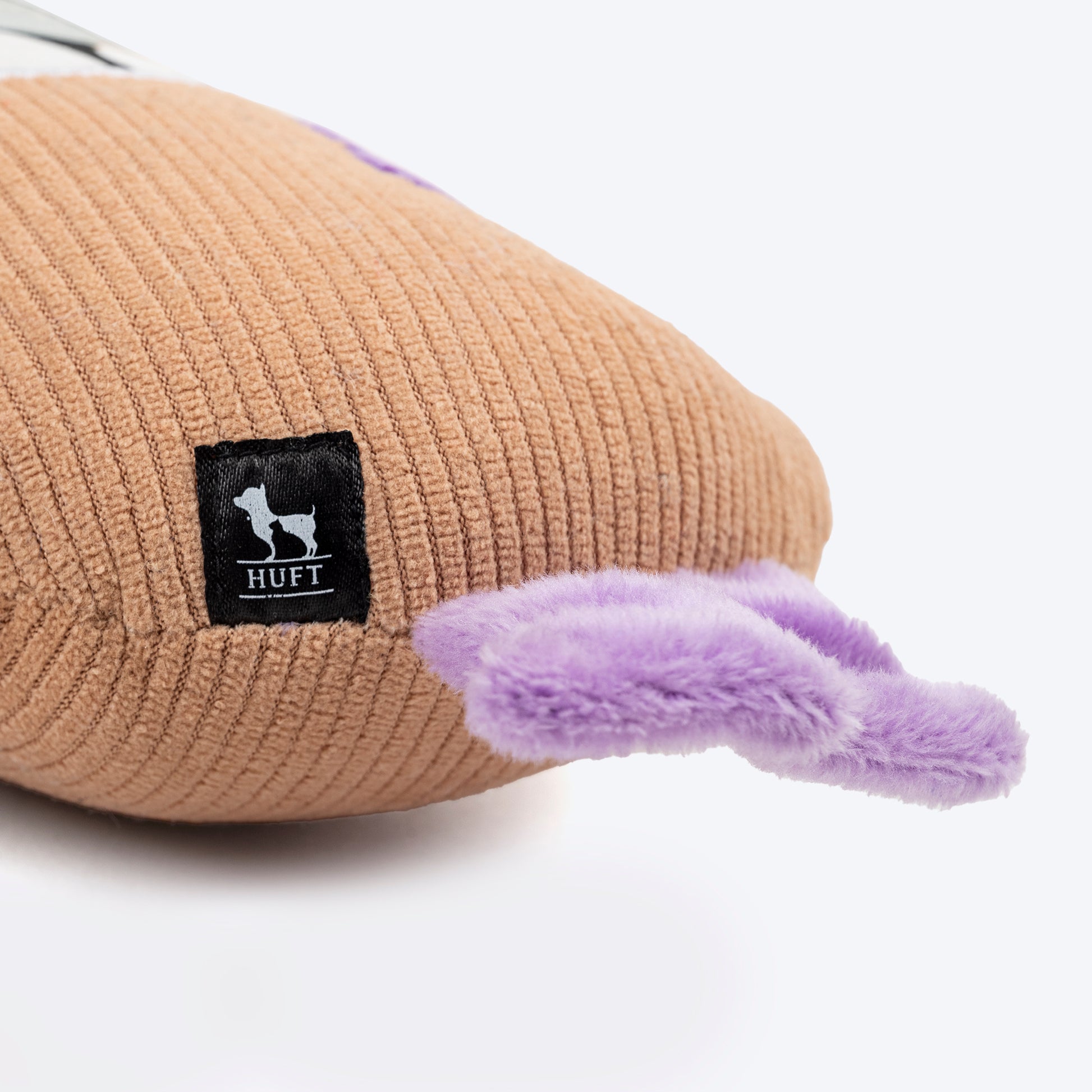 HUFT Biskit Beast Squeaky Plush Toy For Dog - Beige - Heads Up For Tails