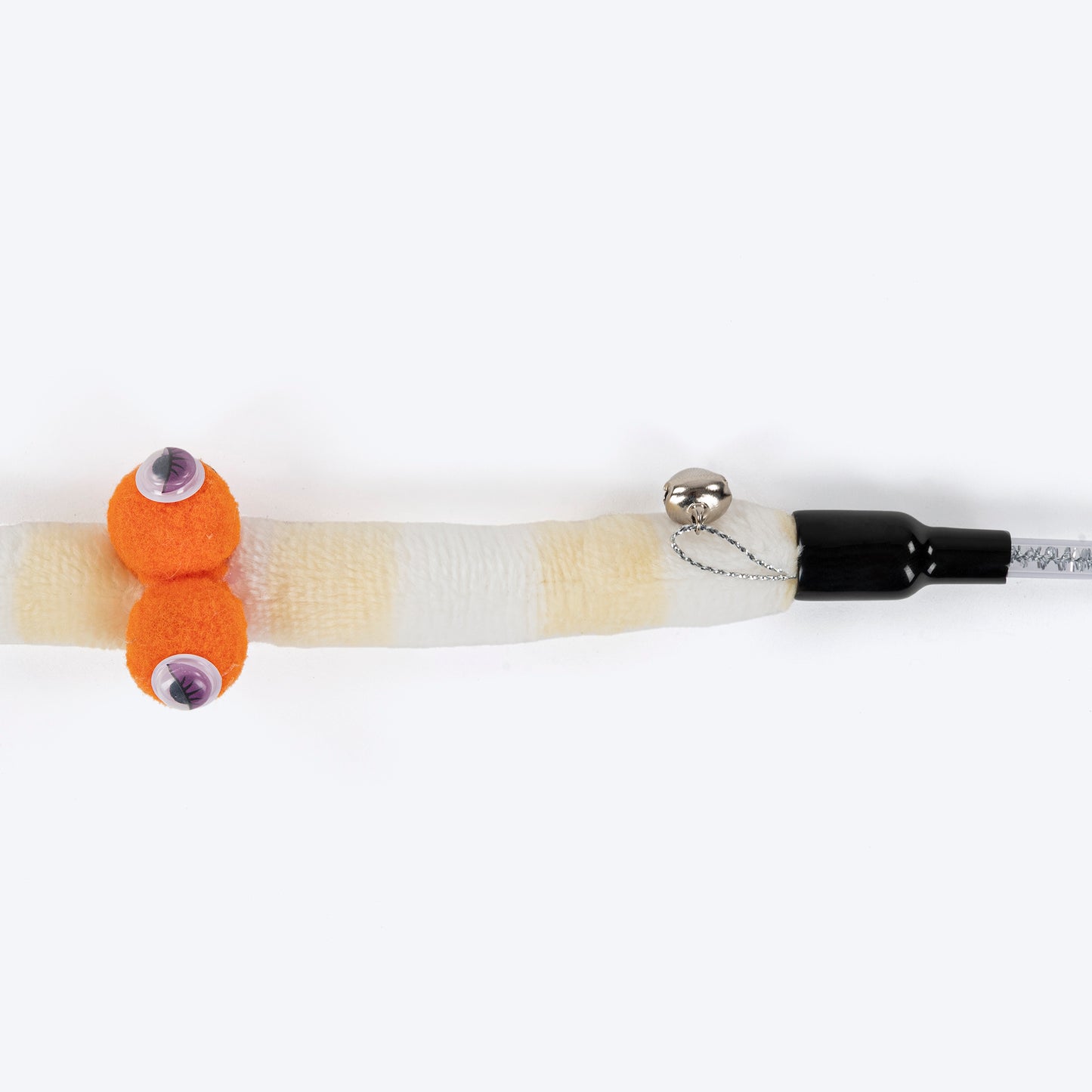 TLC Wiggly Worm Wand Toy For Cat - Yellow & White - Heads Up For Tails