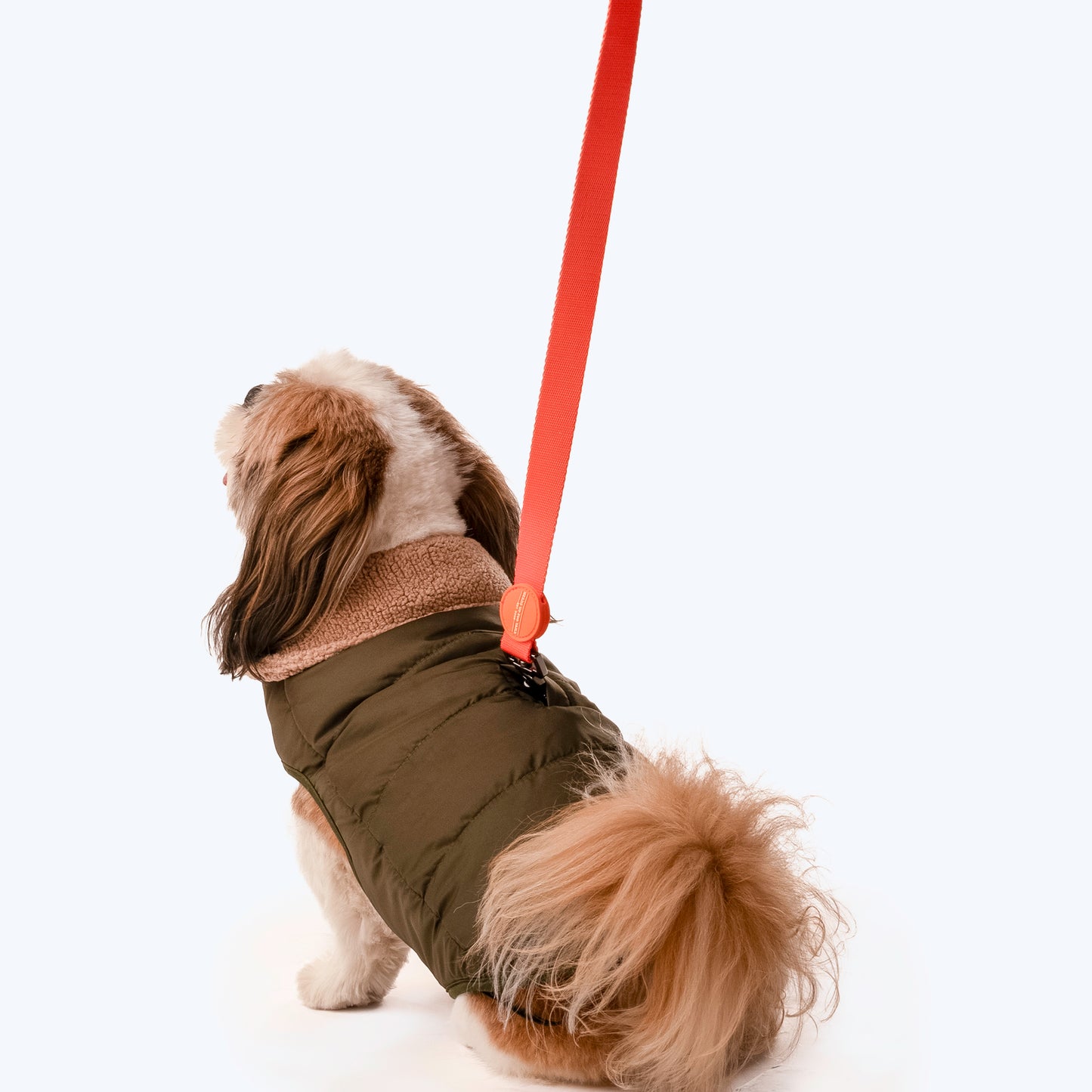 HUFT Wintersong Fur Jacket For Dog - Khaki Green - Heads Up For Tails