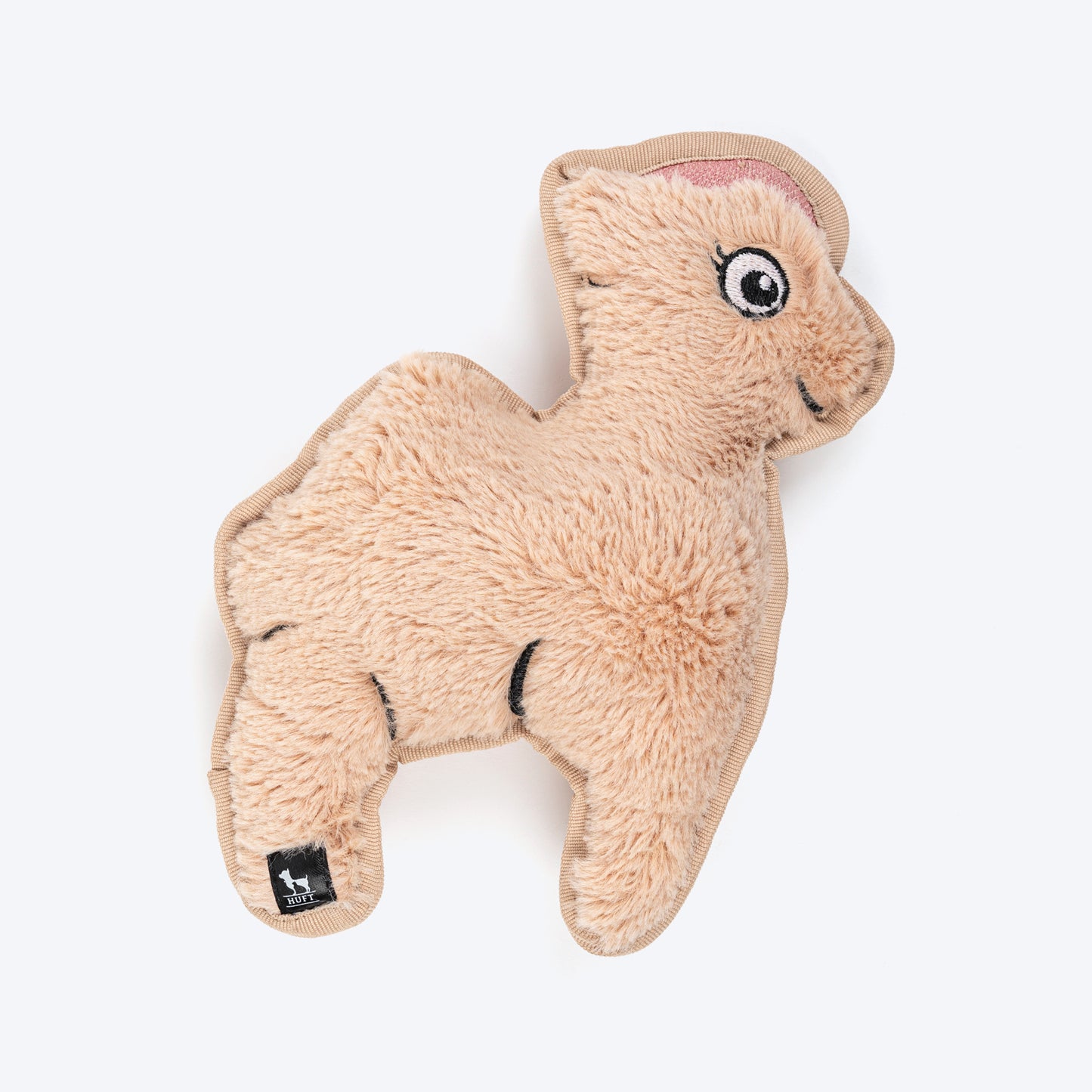 HUFT Snuggellama Squeaky Cuddle Plush Toy For Dog - Brown - Heads Up For Tails