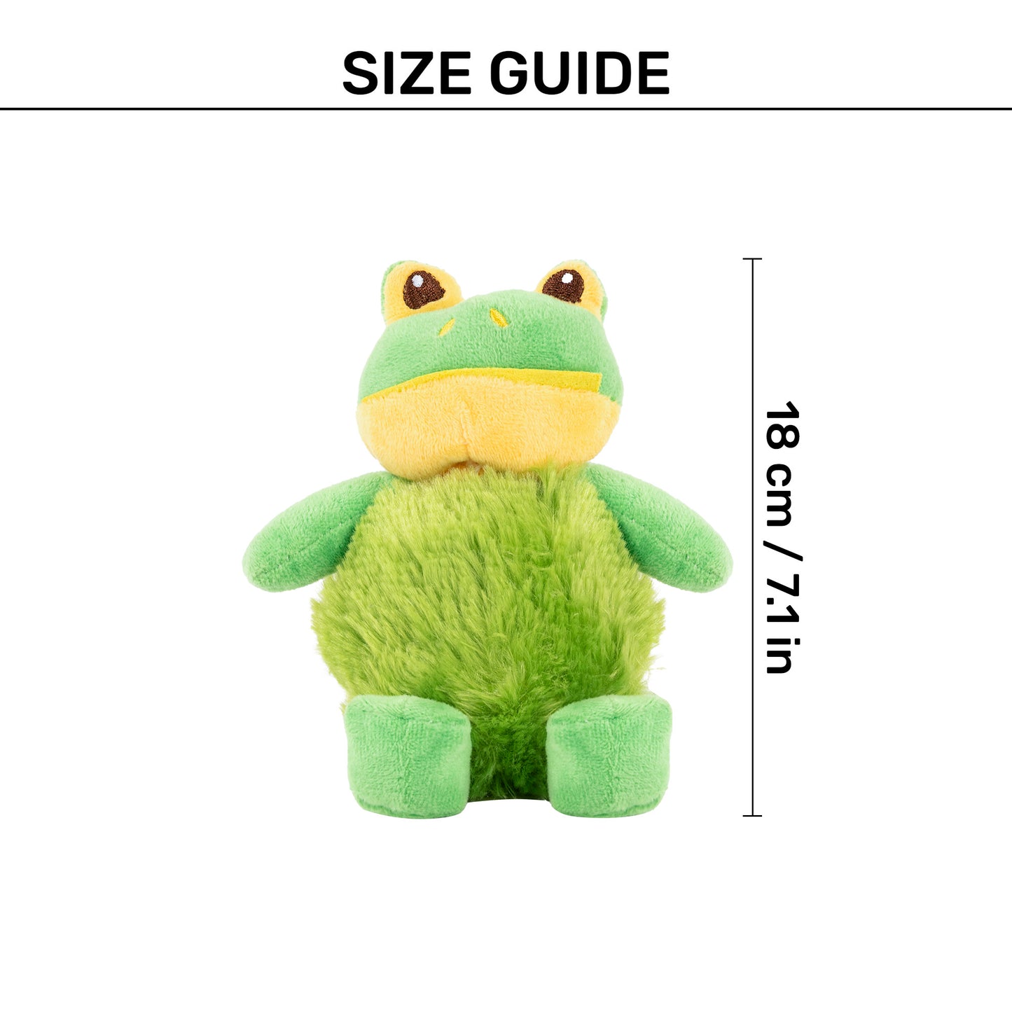 TLC Snuggle Frog Squeaky Plush Toy For Puppies & Small Dogs - Green - Heads Up For Tails