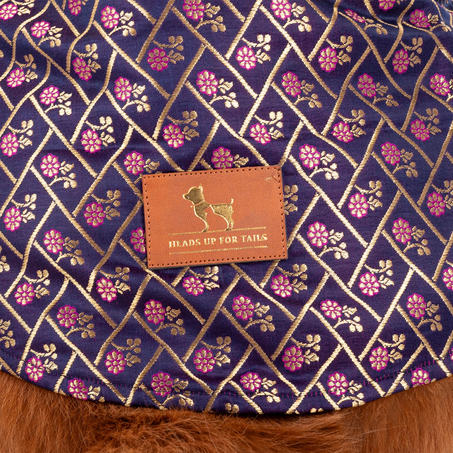 HUFT Petals & Pyaar Brocade Sherwani For Dog - Navy Blue - Heads Up For Tails