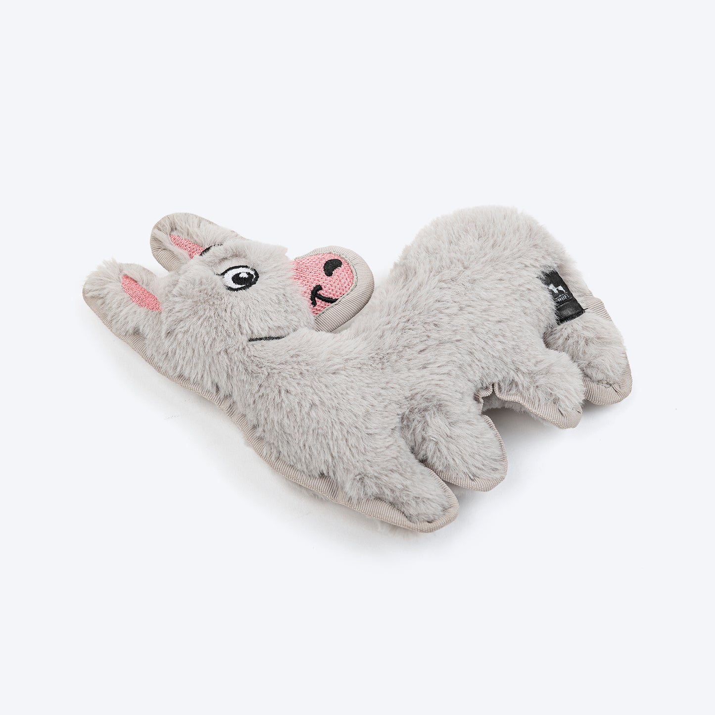 HUFT Funky Donkey Squeaky Cuddle Plush Toy For Dog - Grey - Heads Up For Tails