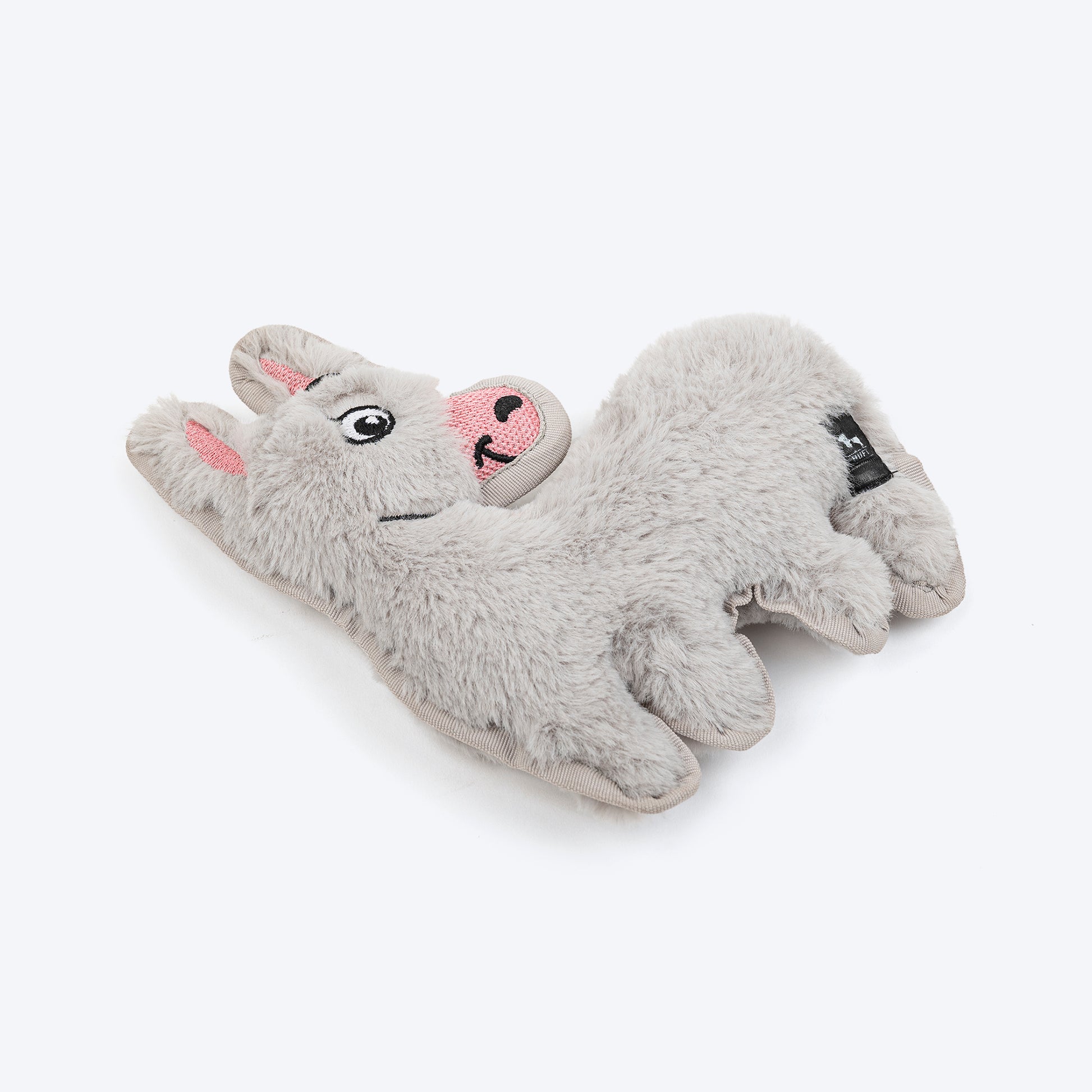 HUFT Funky Donkey Squeaky Cuddle Plush Toy For Dog - Grey - Heads Up For Tails