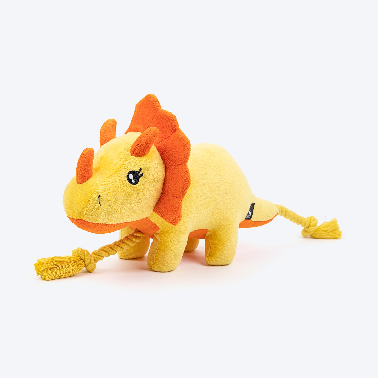 HUFT Triceratoopsie Squeaky Plush Toy For Dog - Yellow - Heads Up For Tails