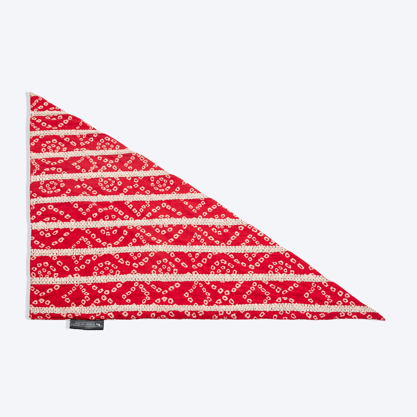 HUFT Bandhani Bandhan Knot Bandana For Dog - Red - Heads Up For Tails