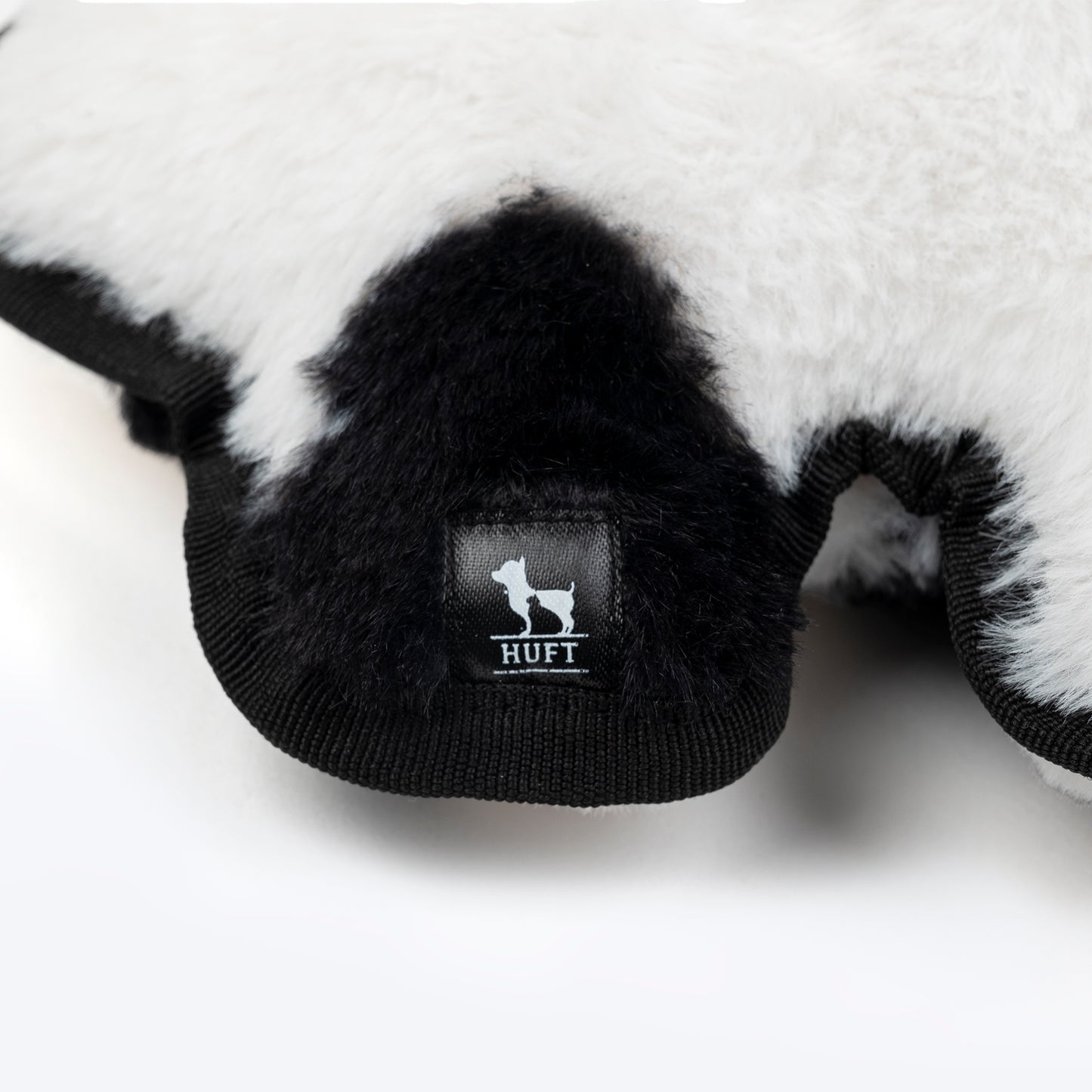 HUFT Mister Mooster Squeaky Cuddle Plush Toy For Dog - Black & White - Heads Up For Tails