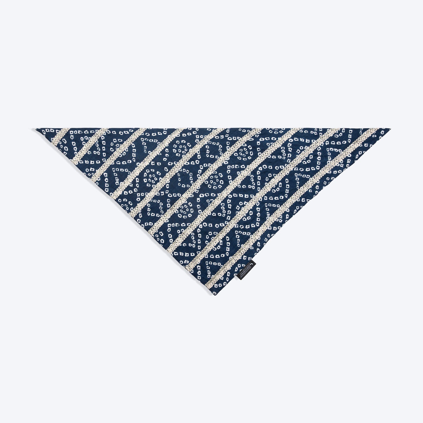 HUFT Bandhani Bandhan Knot Bandana For Dog - Indigo Blue - Heads Up For Tails