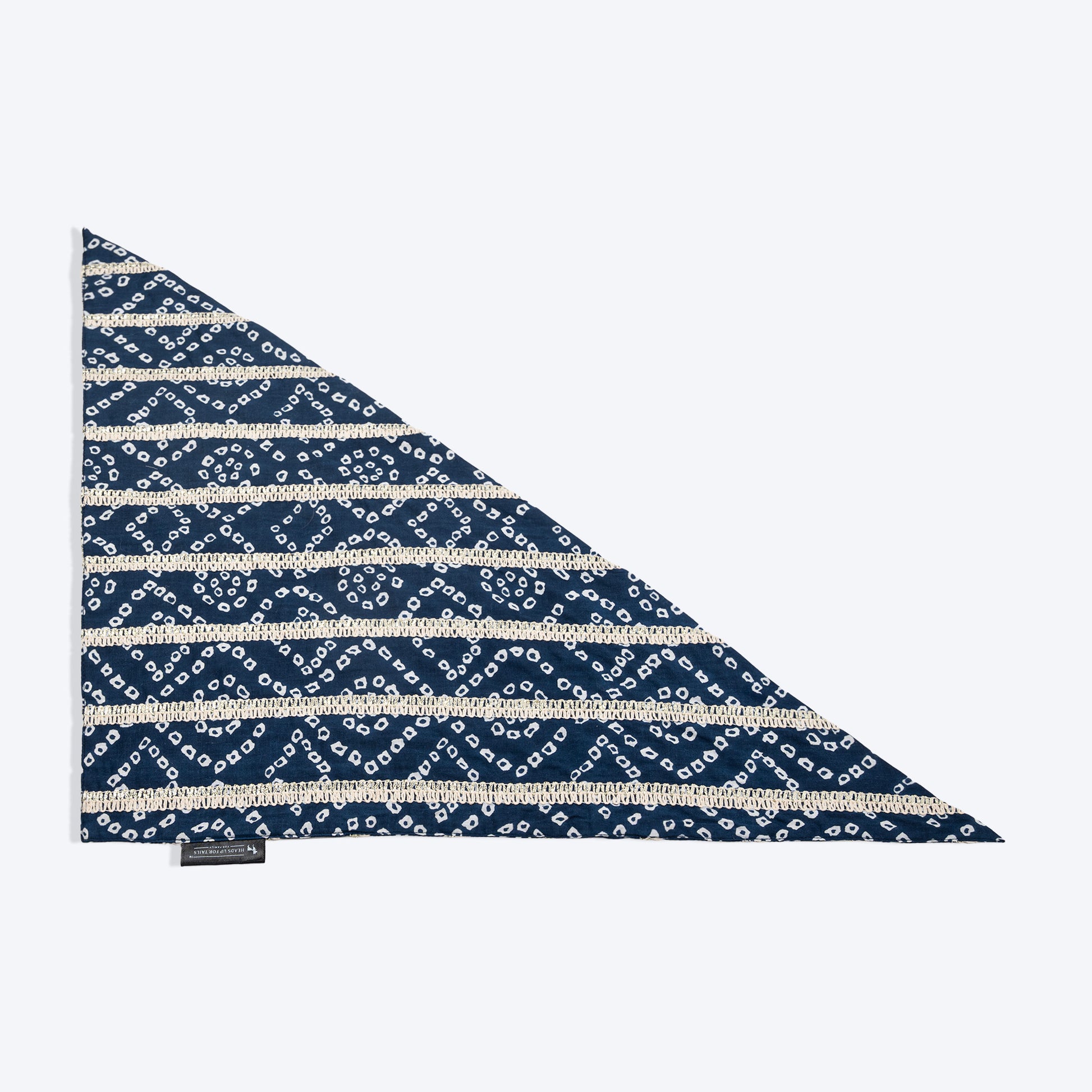 HUFT Bandhani Bandhan Knot Bandana For Dog - Indigo Blue - Heads Up For Tails