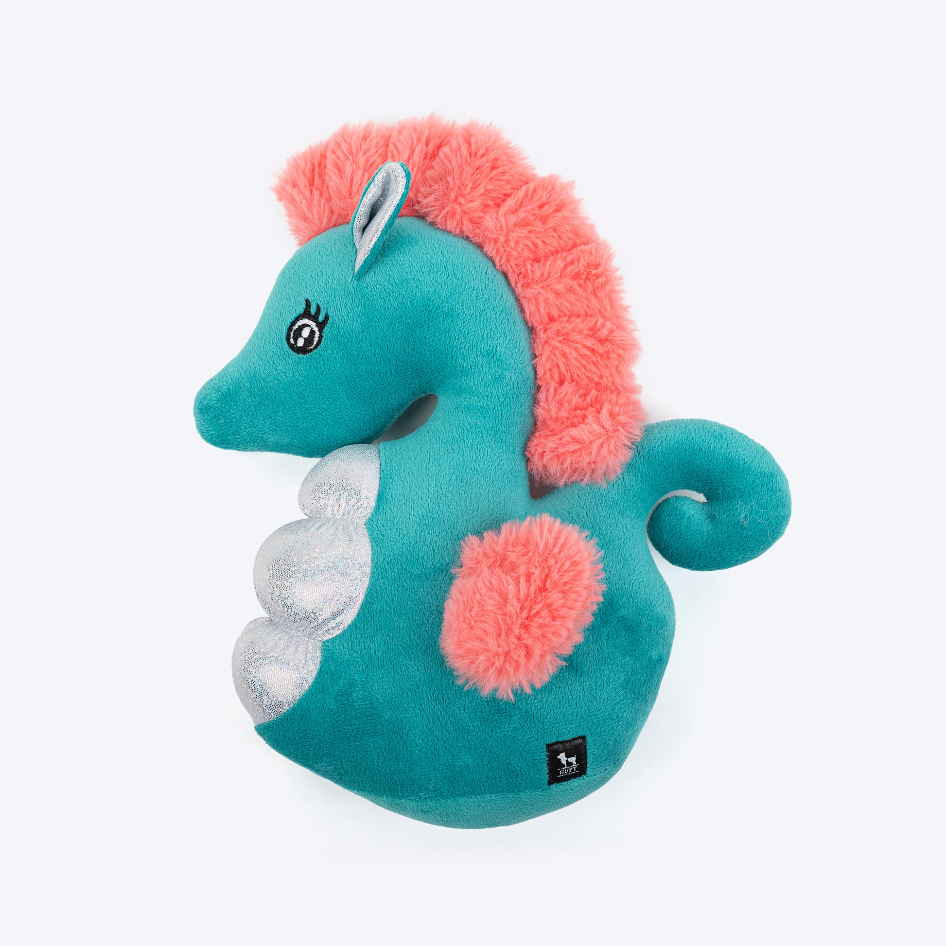 HUFT Missy Sea Horsie Squeaky Plush Toy For Dog - Green - Heads Up For Tails