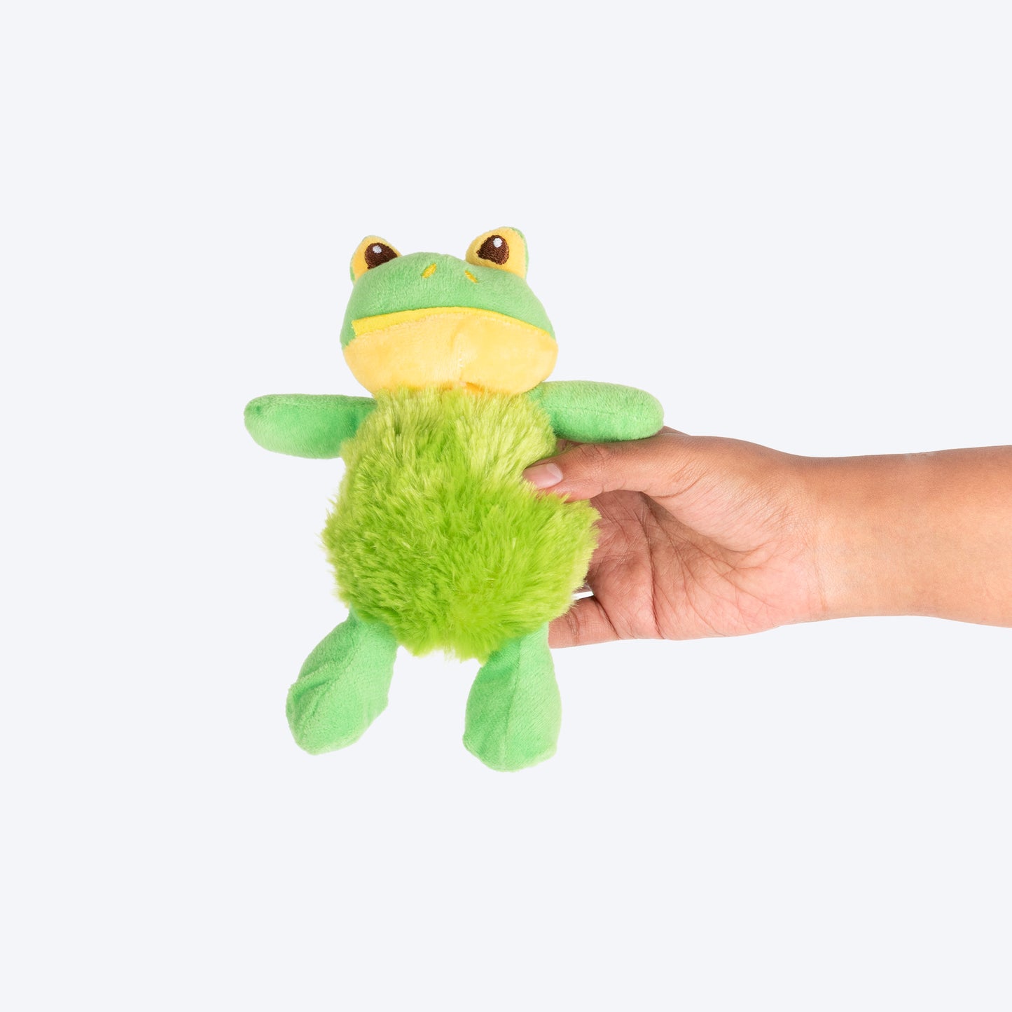 TLC Snuggle Frog Squeaky Plush Toy For Puppies & Small Dogs - Green - Heads Up For Tails