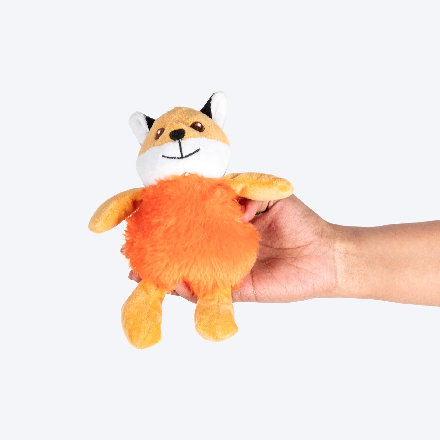 TLC Snuggle Fox Squeaky Plush Toy For Puppies & Small Dogs - Brown - Heads Up For Tails