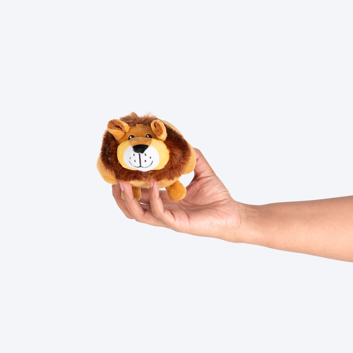 TLC Soft Roar Squeaky Plush Toy For Puppies & Small Dogs - Brown - Heads Up For Tails