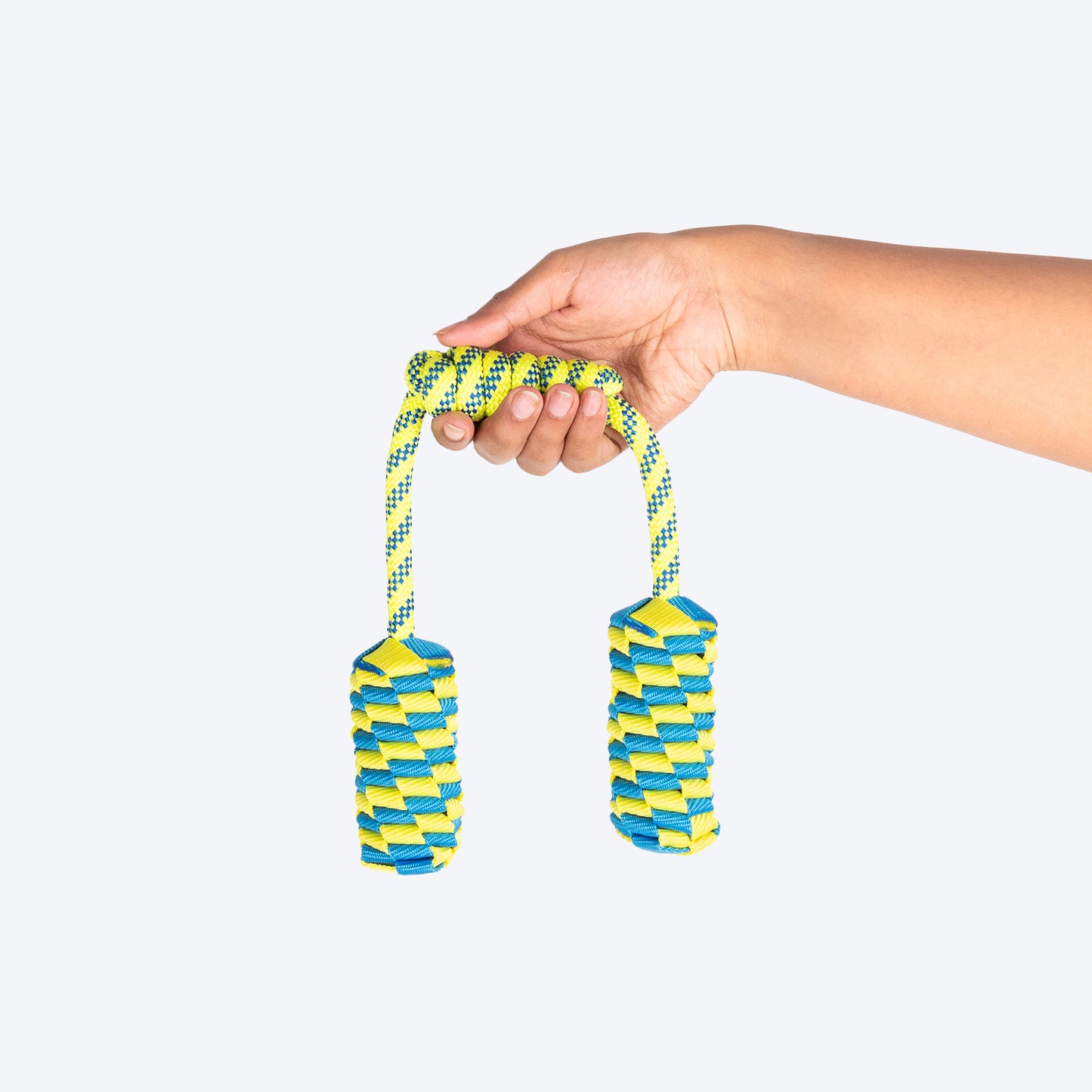 TLC Tug Loop Rope Toy For Dog - Blue & Yellow - Heads Up For Tails