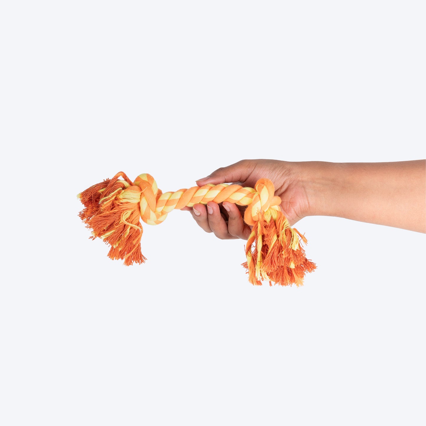 TLC Mighty Tug Rope Toy For Dog - Orange & Yellow - Heads Up For Tails