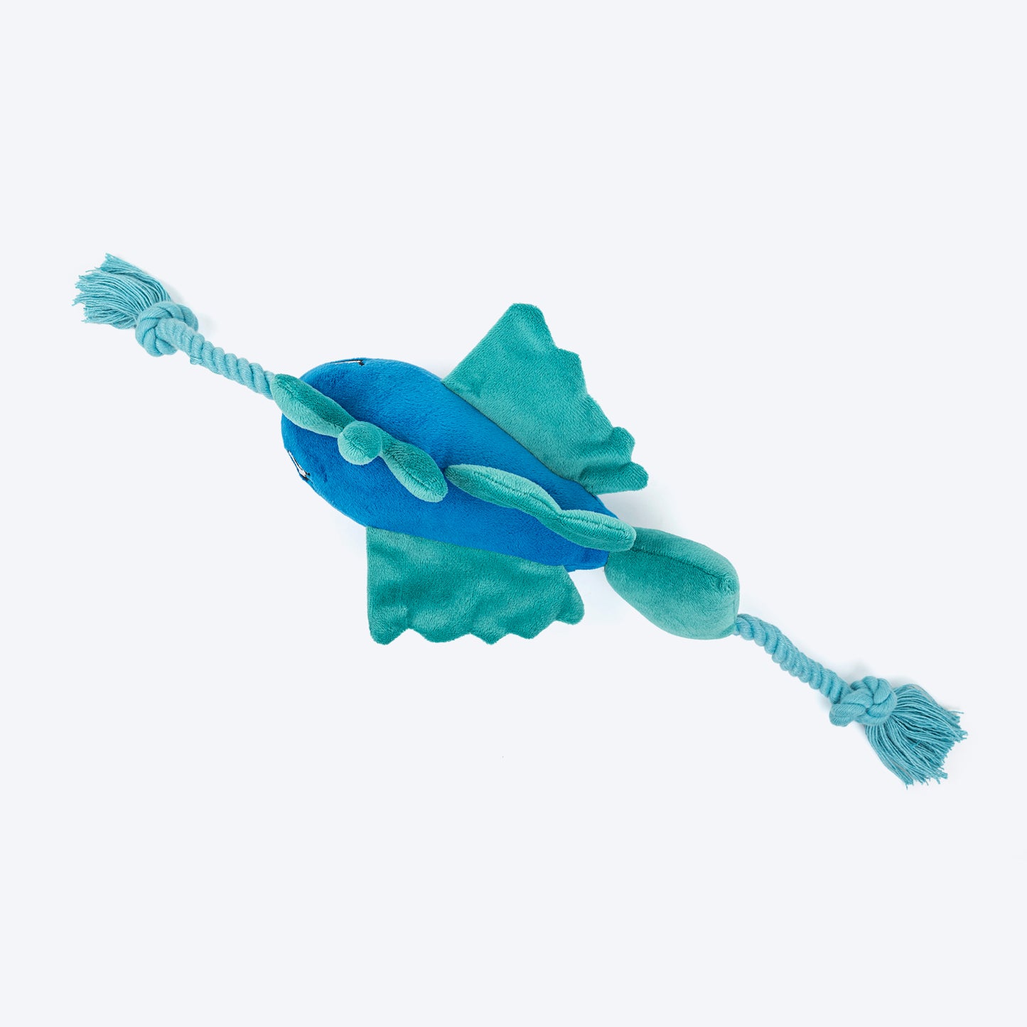 HUFT Flying Fishie Squeaky Plush Toy For Dog - Blue - Heads Up For Tails