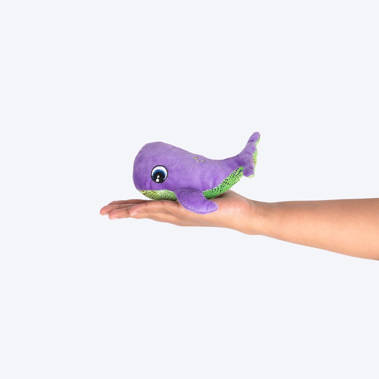 TLC Wally Squeaky Plush Toy For Puppies & Small Dogs - Purple - Heads Up For Tails
