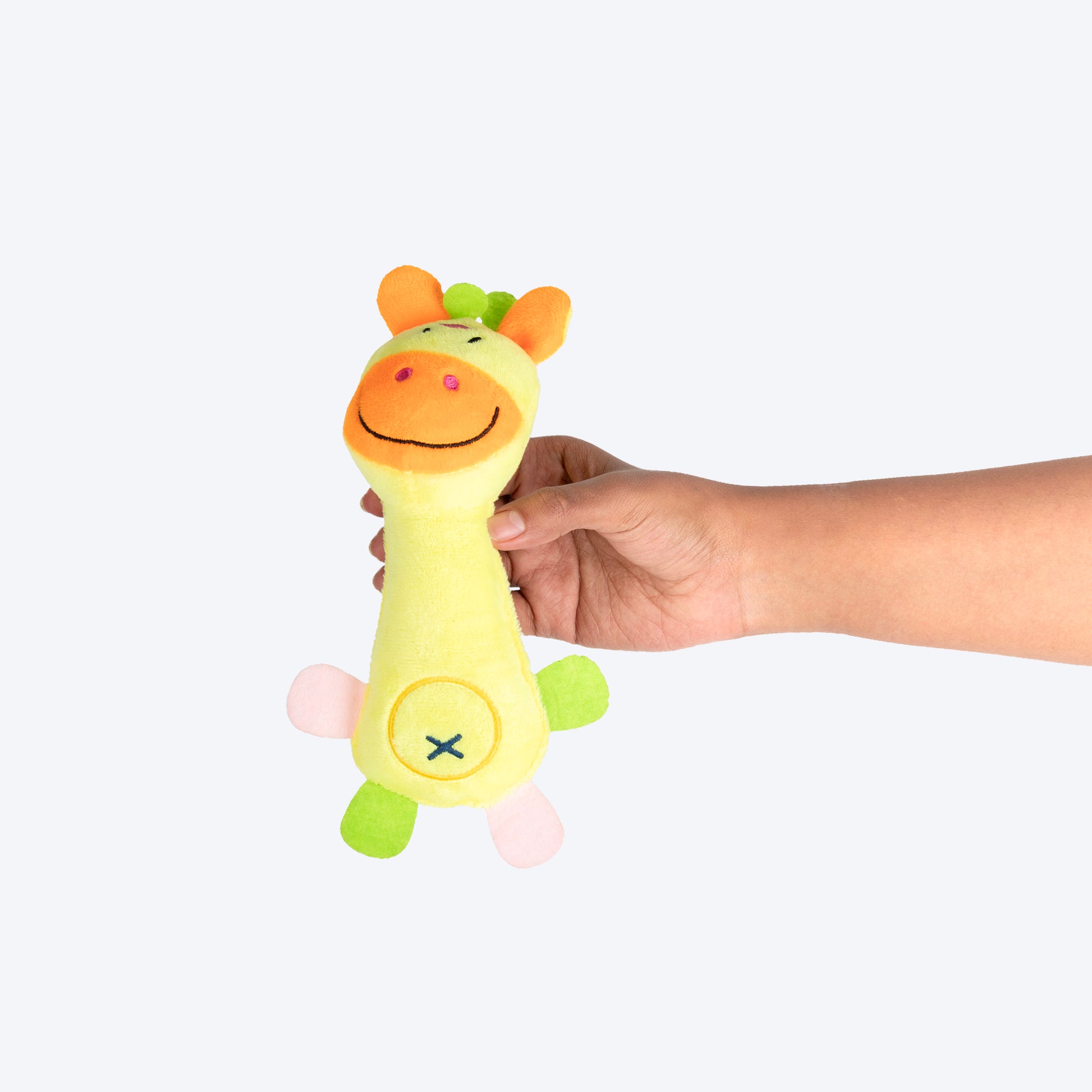 TLC Giggles Squeaky Plush Toy For Puppies & Small Dogs - Multicolor - Heads Up For Tails