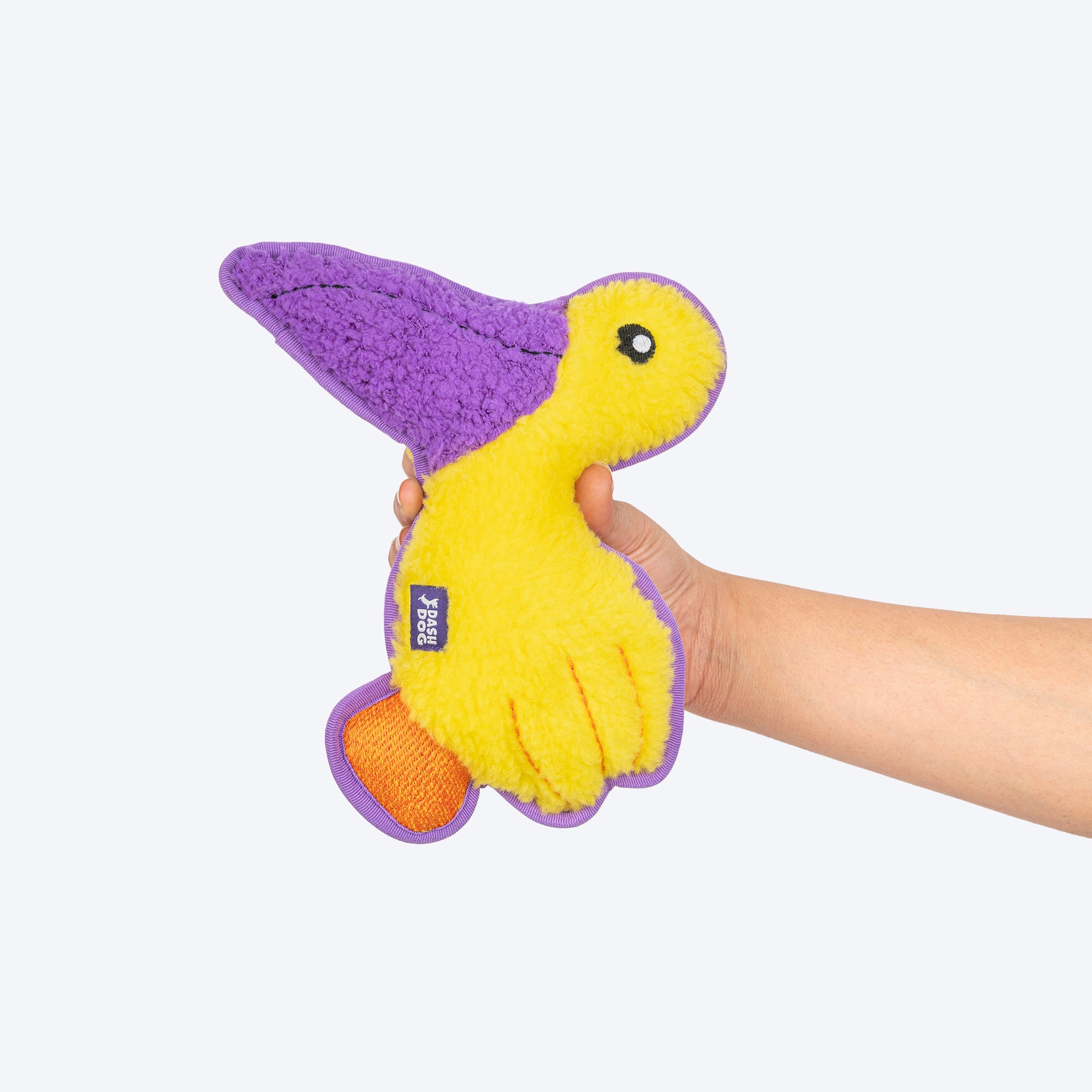Dash Dog Perry The Pelican Squeaky Plush Toy For Dog - Yellow - Heads Up For Tails
