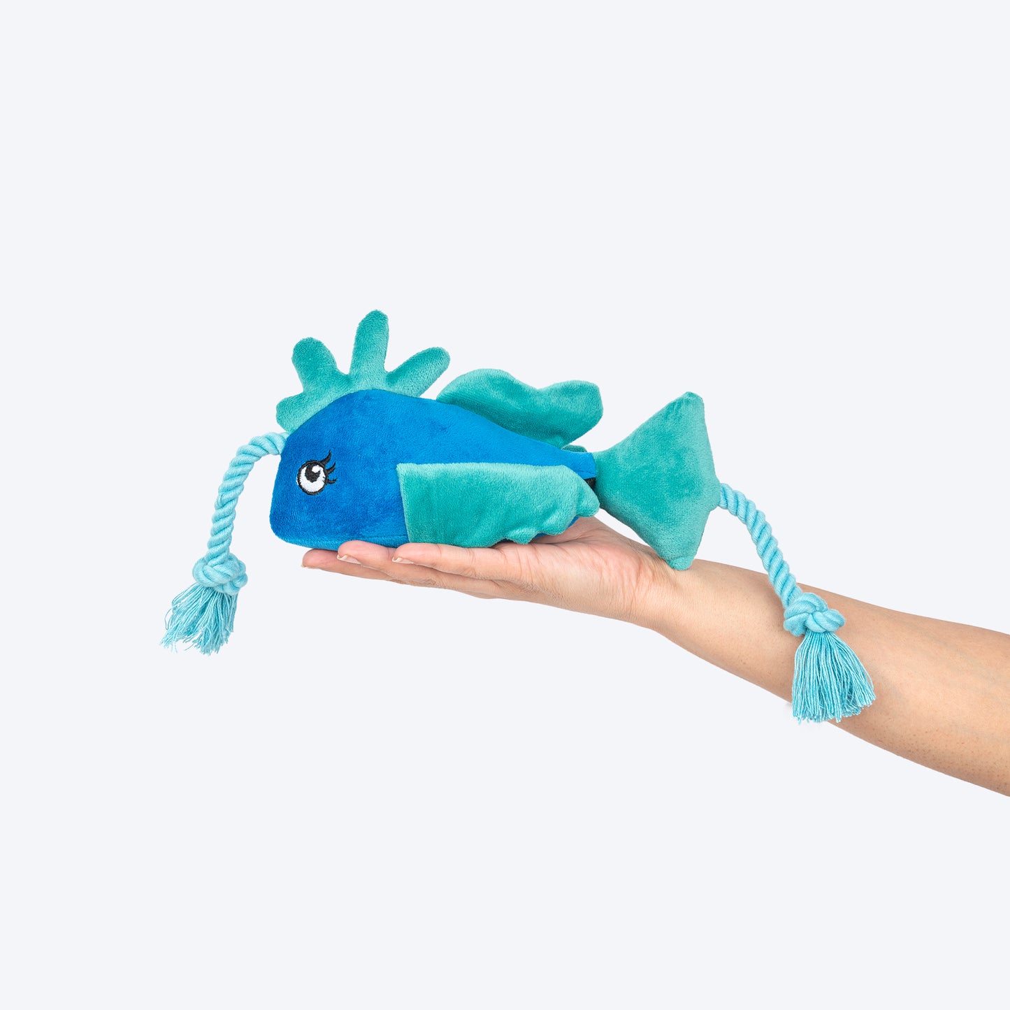 HUFT Flying Fishie Squeaky Plush Toy For Dog - Blue - Heads Up For Tails