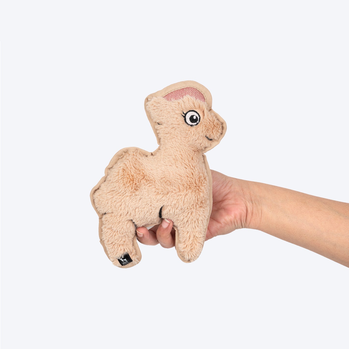 HUFT Snuggellama Squeaky Cuddle Plush Toy For Dog - Brown - Heads Up For Tails