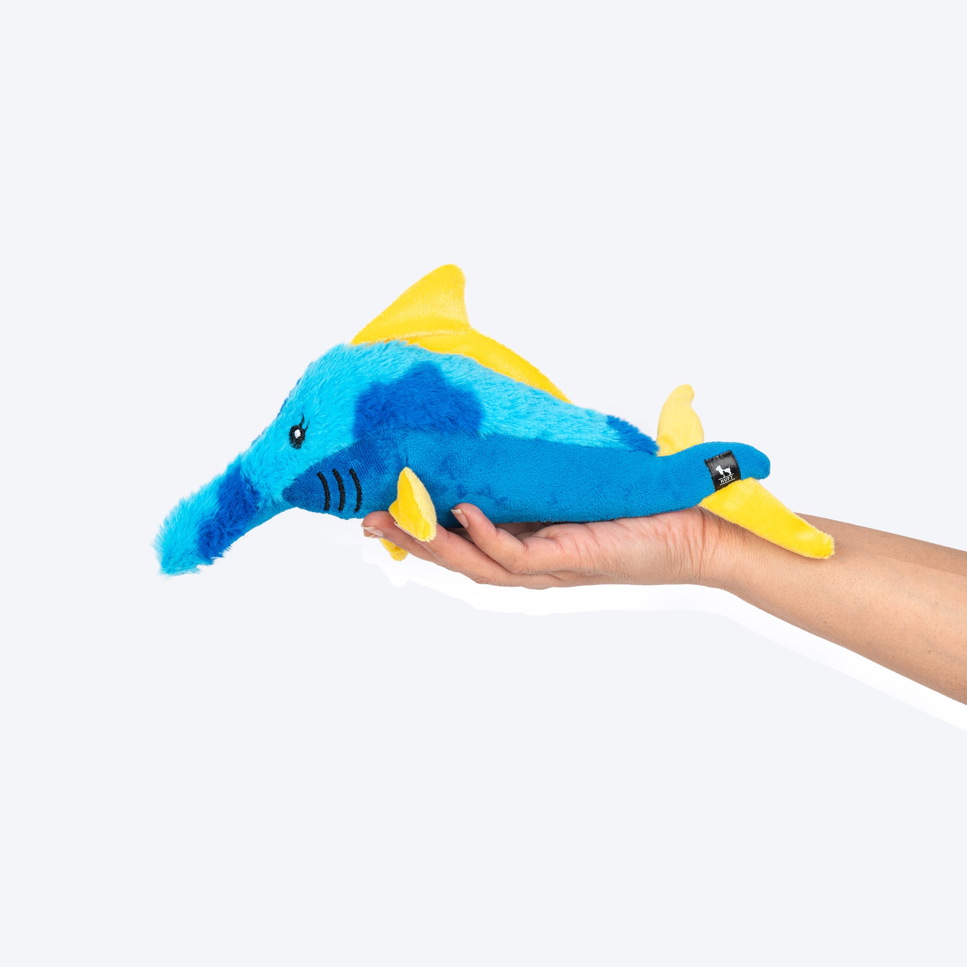 HUFT Swordiefish Squeaky Plush Toy For Dog - Blue - Heads Up For Tails