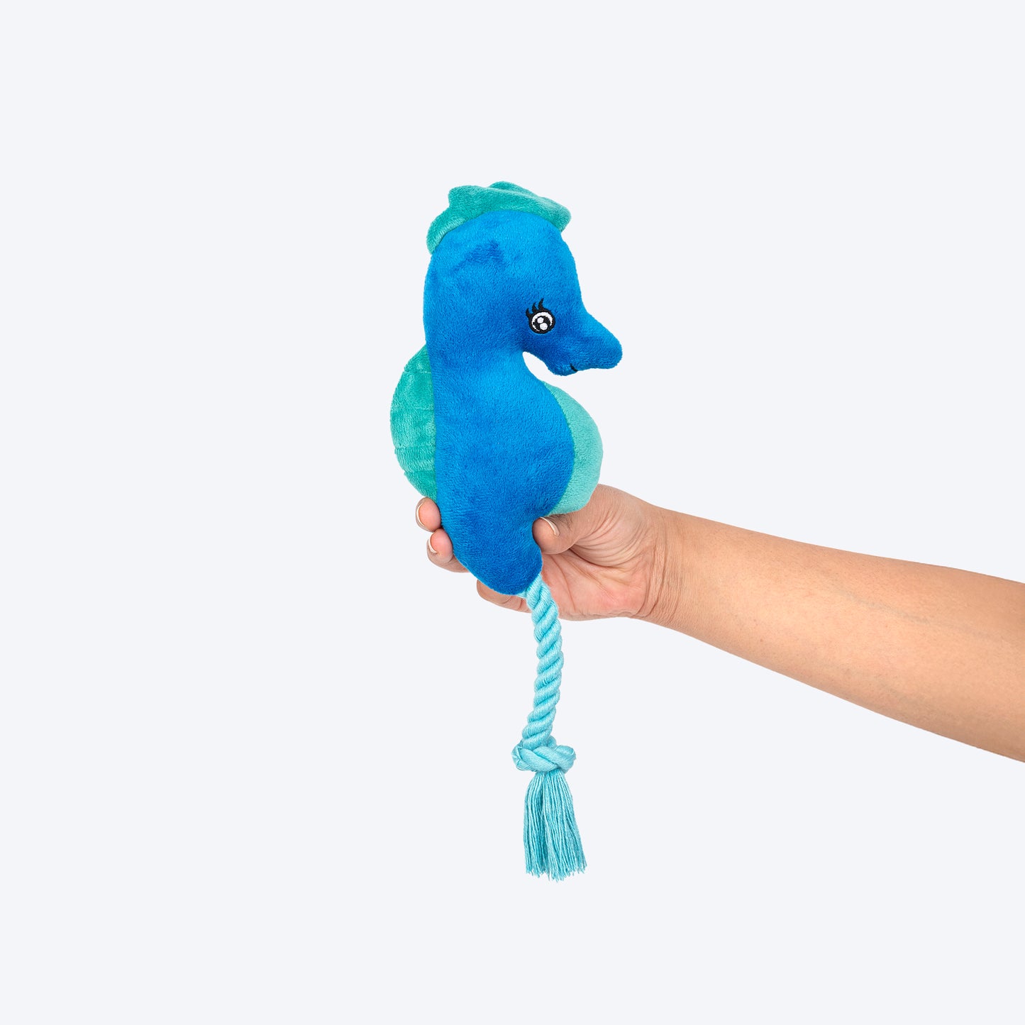 HUFT Sea Horsin Around Squeaky Plush Toy For Dog - Blue - Heads Up For Tails