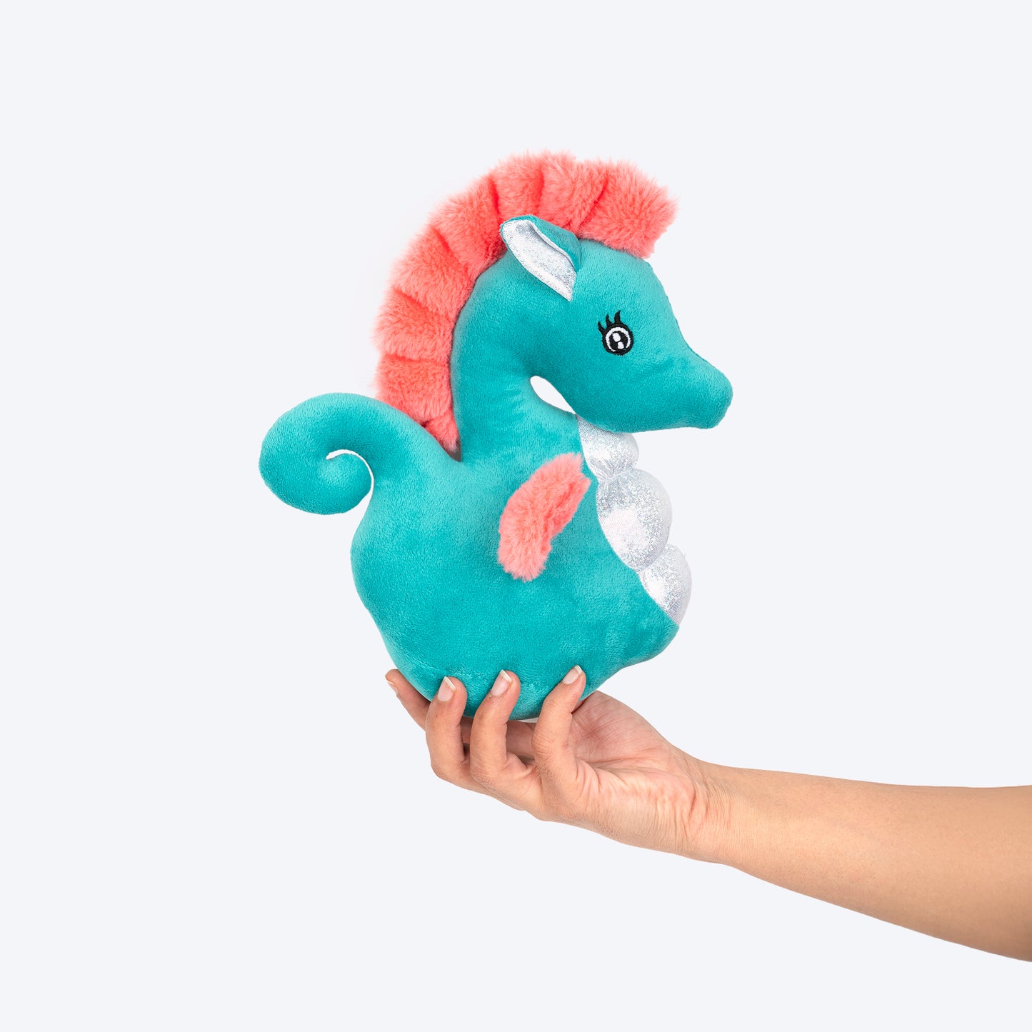 HUFT Missy Sea Horsie Squeaky Plush Toy For Dog - Green - Heads Up For Tails