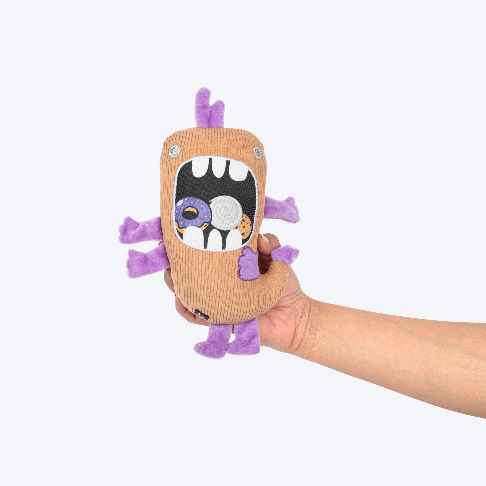 HUFT Biskit Beast Squeaky Plush Toy For Dog - Beige - Heads Up For Tails