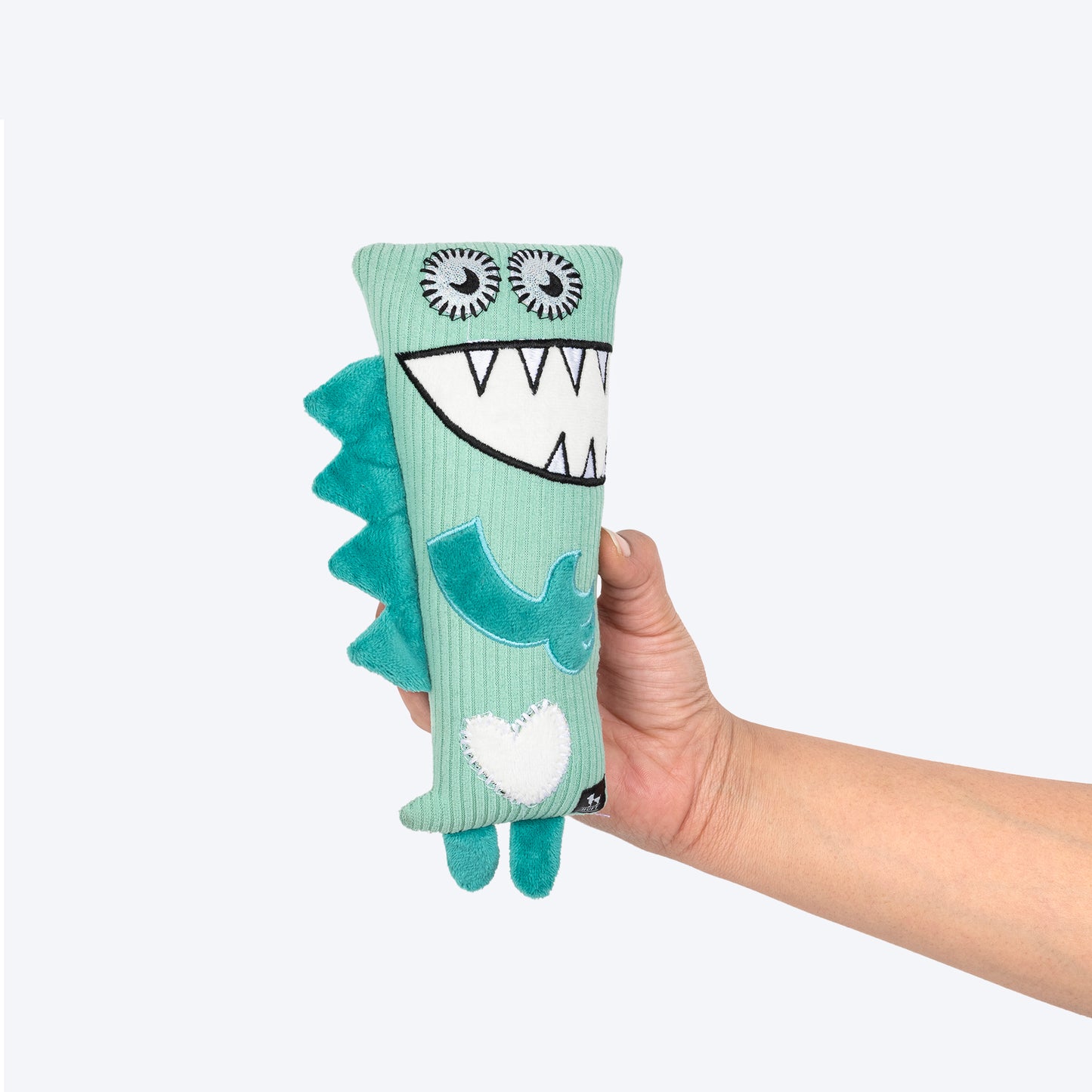 HUFT Cookie Nomster Squeaky Plush Toy For Dog - Light Turquoise - Heads Up For Tails