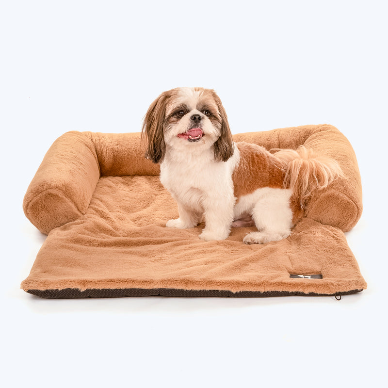 HUFT Fluffy Dreams Sofa Protector For Dogs - Brown (Made To Order) - Heads Up For Tails