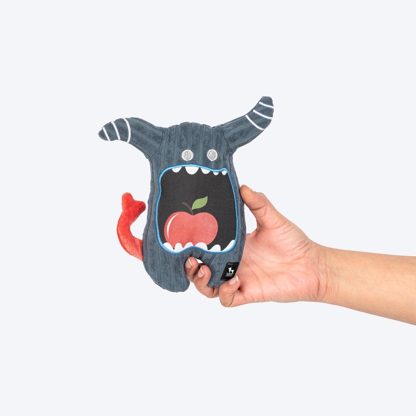 HUFT Chompzilla Squeaky Plush Toy For Dog - Dark Grey - Heads Up For Tails