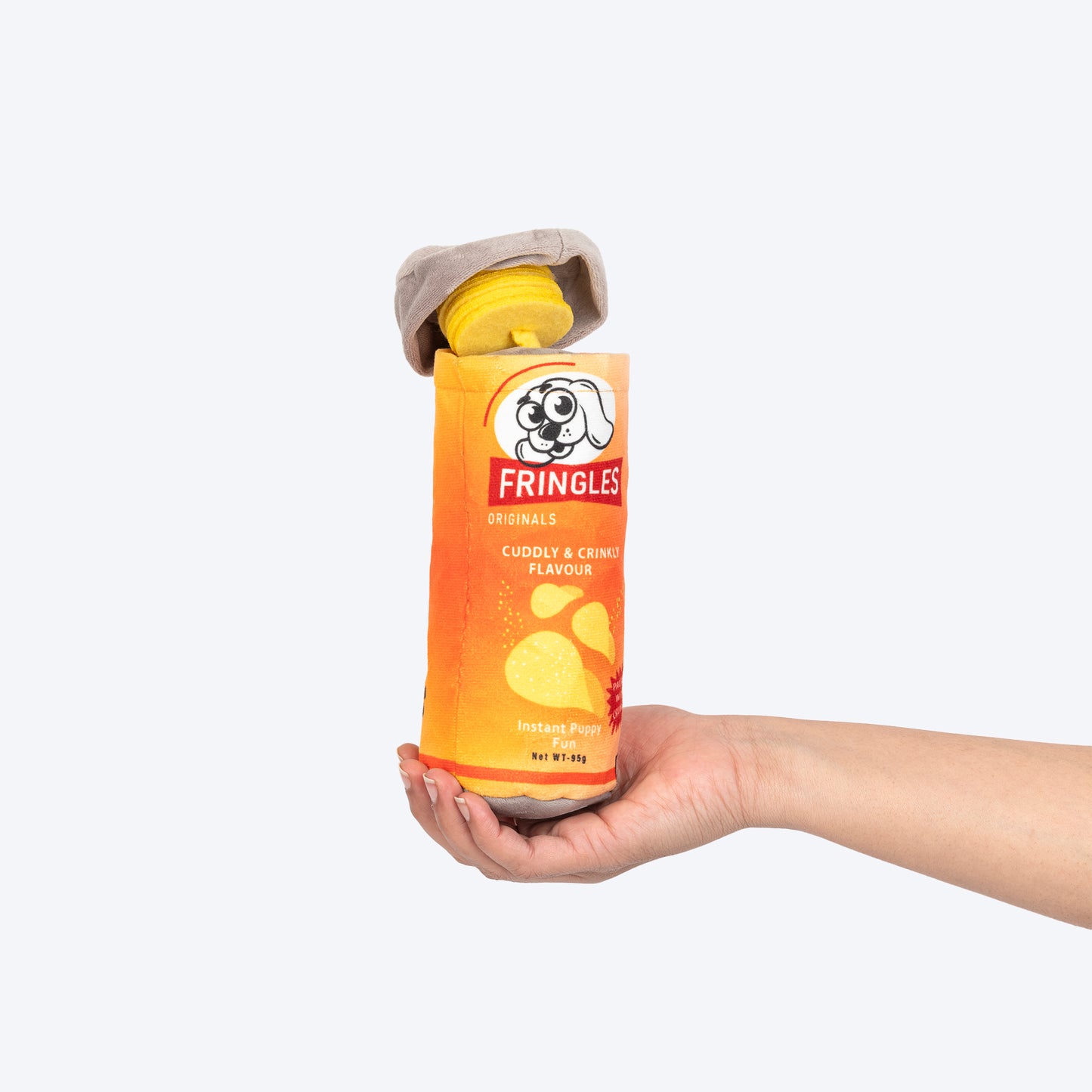 HUFT Fun Fringles Plush Toy For Dog - Orange - Heads Up For Tails