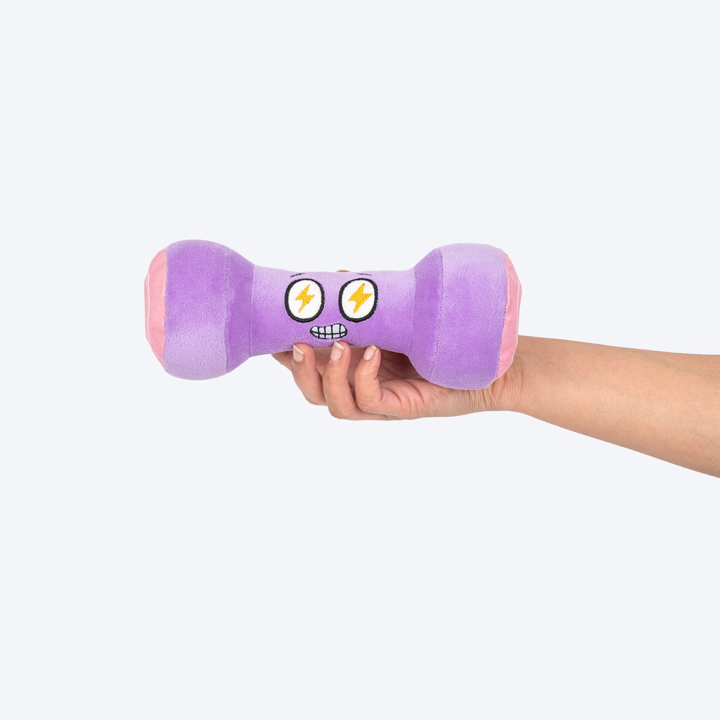 HUFT Pawmbell Squeaky Plush Toy For Dog - Purple - Heads Up For Tails