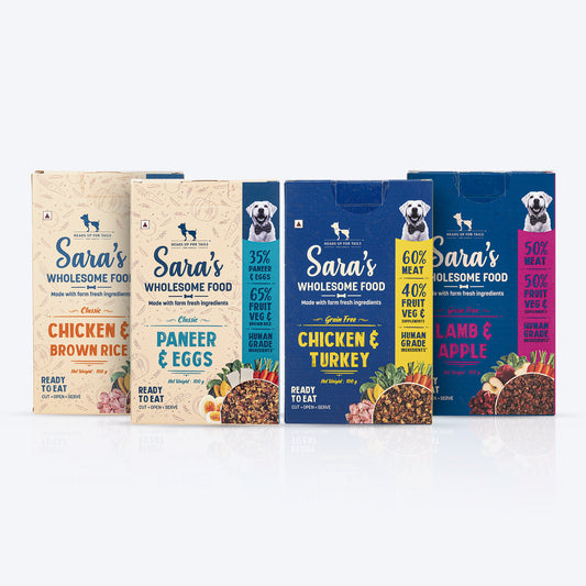 HUFT Sara's Wholesome All in One (100g) Combo Food For Dogs (4 x 100 g) - Heads Up For Tails