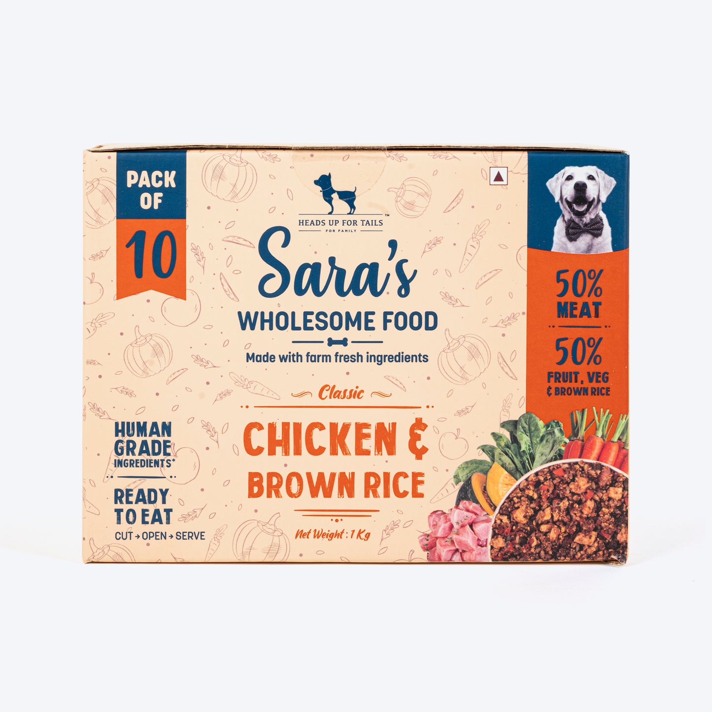 HUFT Sara's Wholesome Food - Classic Chicken And Brown Rice Dog Food - Heads Up For Tails